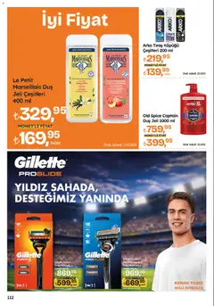 18 Haziran 2026 tarihinden itibaren geçerli olan Migros kataloğu önizlemesi | Sayfa: 112 | Ürünler: Duş, Tıraş köpüğü, Duş jeli, Tıraş makinesi