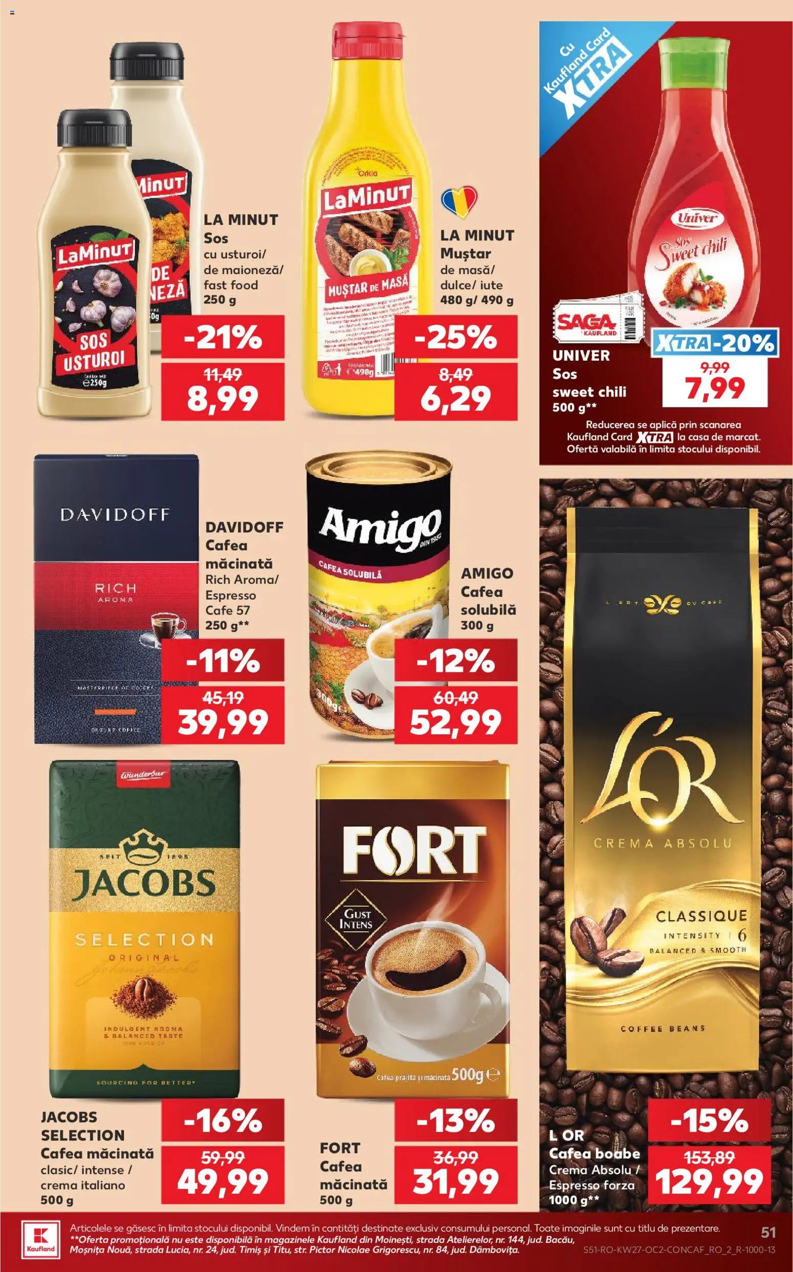 Noul catalog Kaufland – valabil de la 01.07.2026 | Pagină: 51 | Produse: Masă, Köpek çiti, Cremă, Cafea