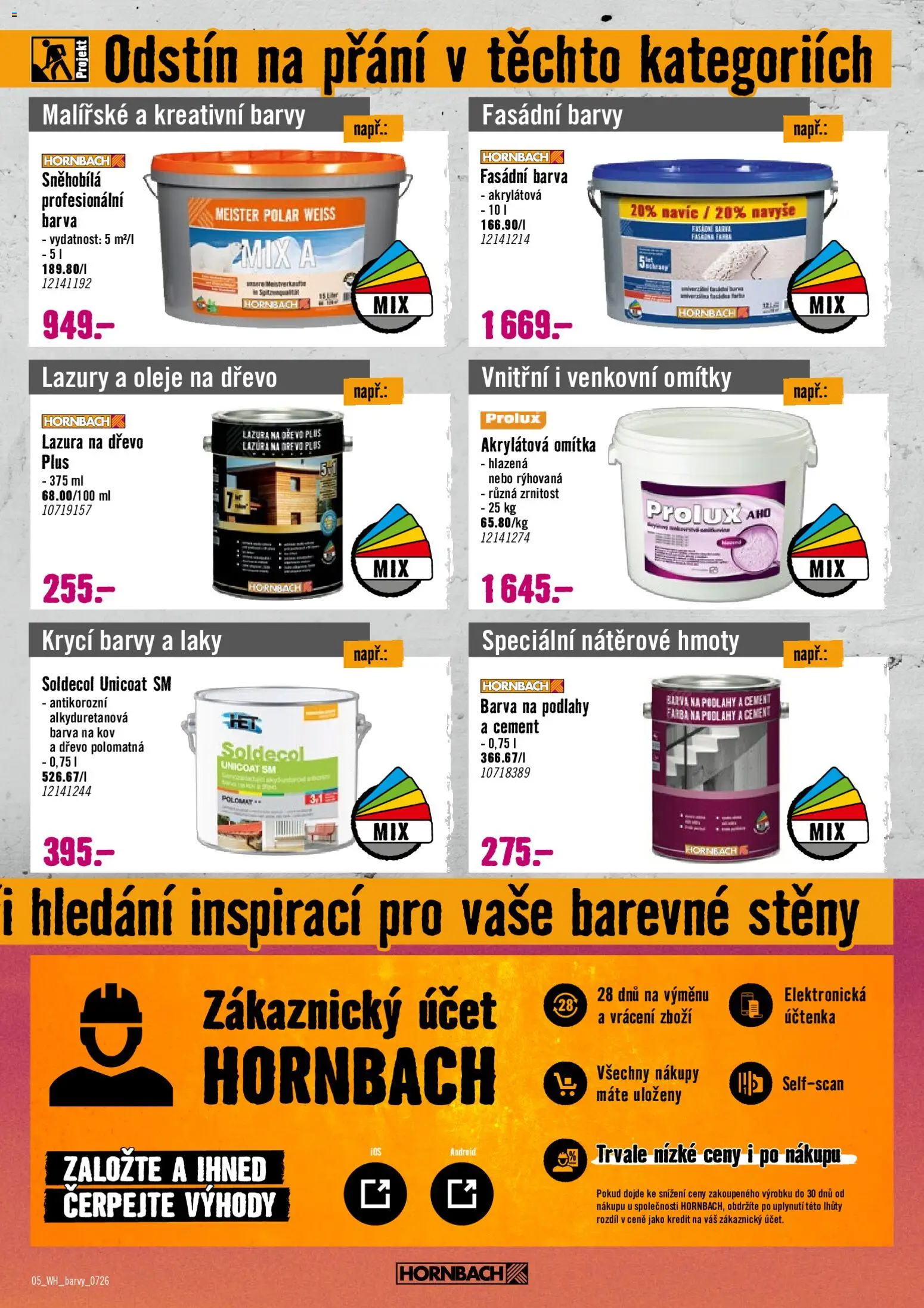 HORNBACH leták - Míchání barev od 29.07.2026 | Strana: 5 | Produkty: Oleje, Lazura na dřevo, Cement, Barvy