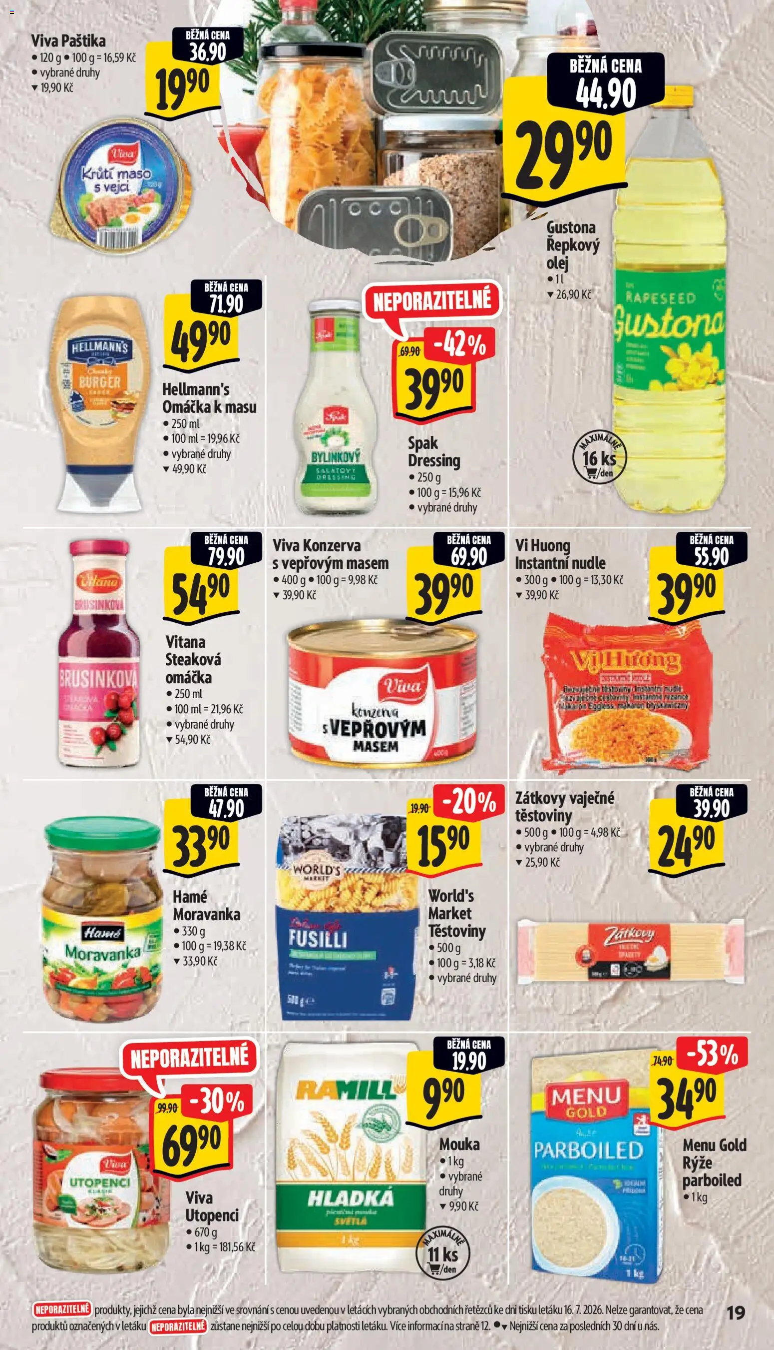 Albert leták - Supermarket - Ostrava od 22.07.2026 | Strana: 35 | Produkty: Těstoviny, Rýže parboiled, Steak, Paštika