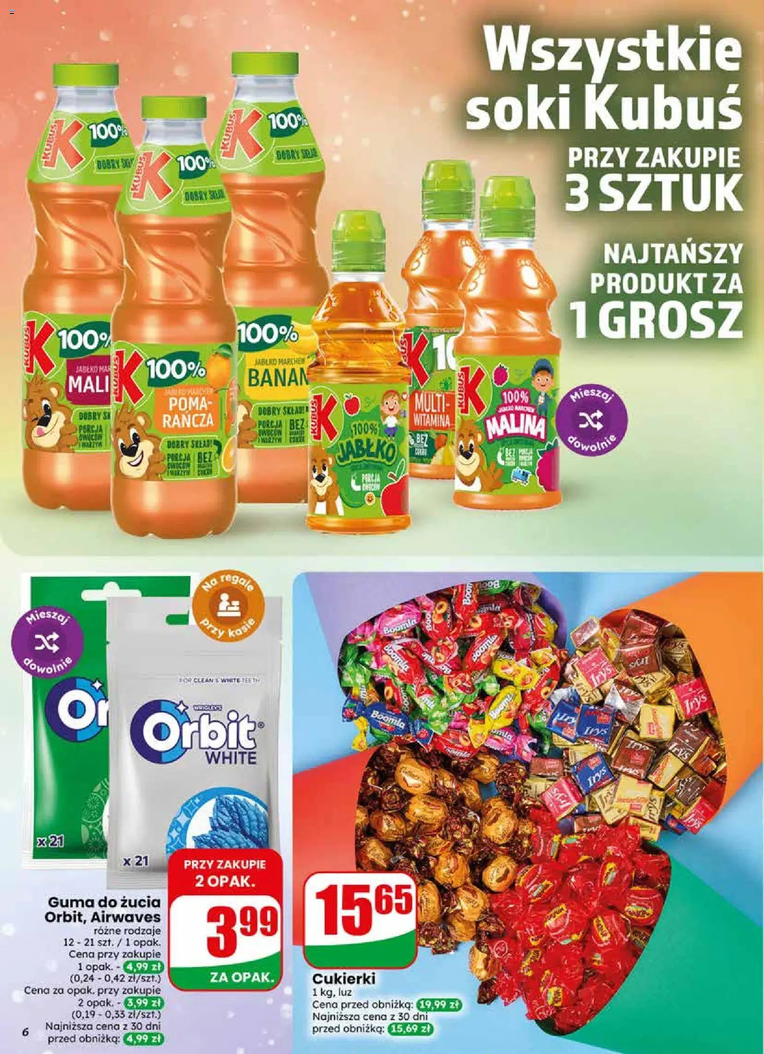 Dino gazetka od 13.05.2026 | Strona: 6 | Produkty: Malina, Soki, Guma do żucia, Cukierki