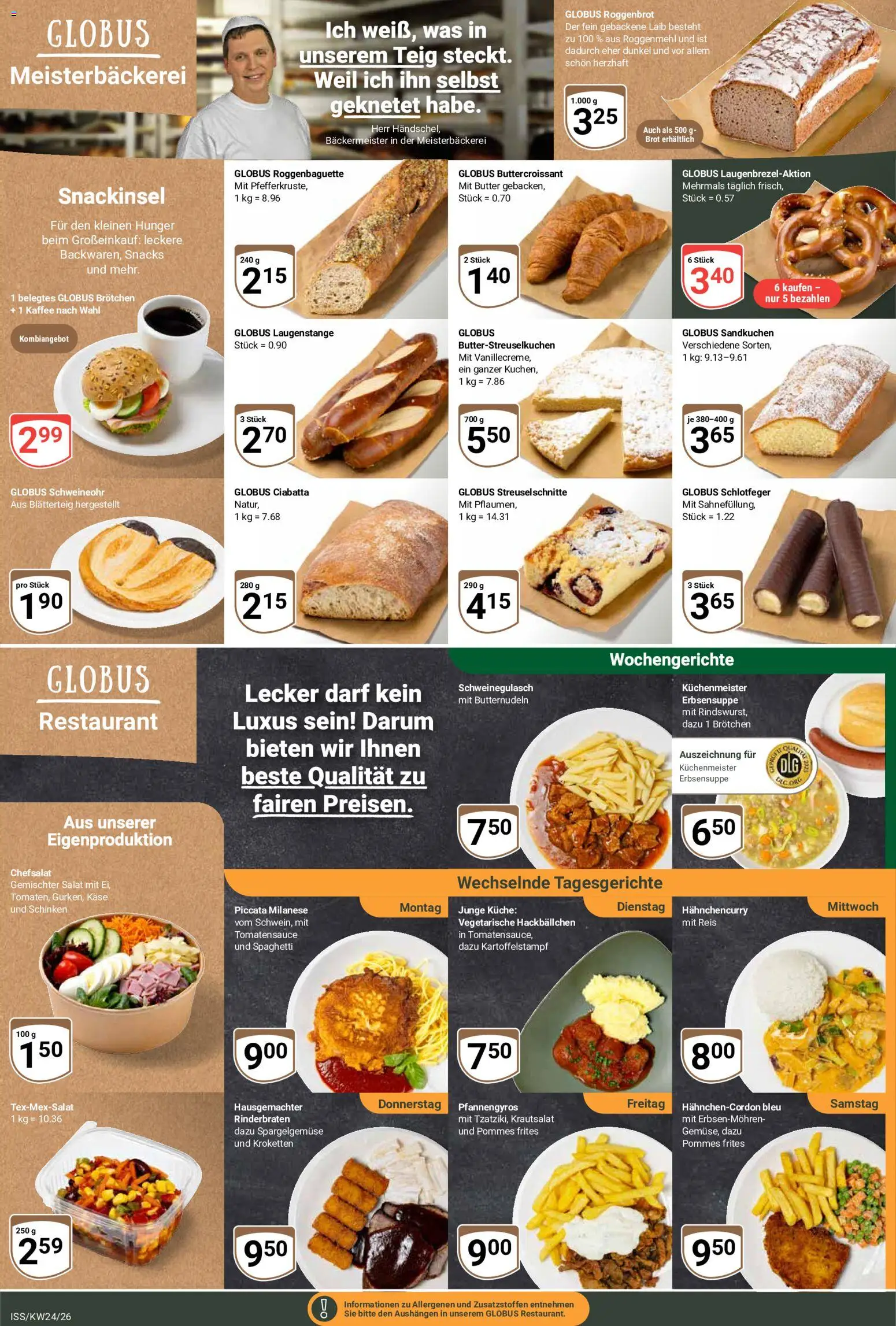 Globus Prospekt – gültig ab 08.06.2026 | Seite: 12 | Produkte: Butter, Kaffee, Pommes, Schinken
