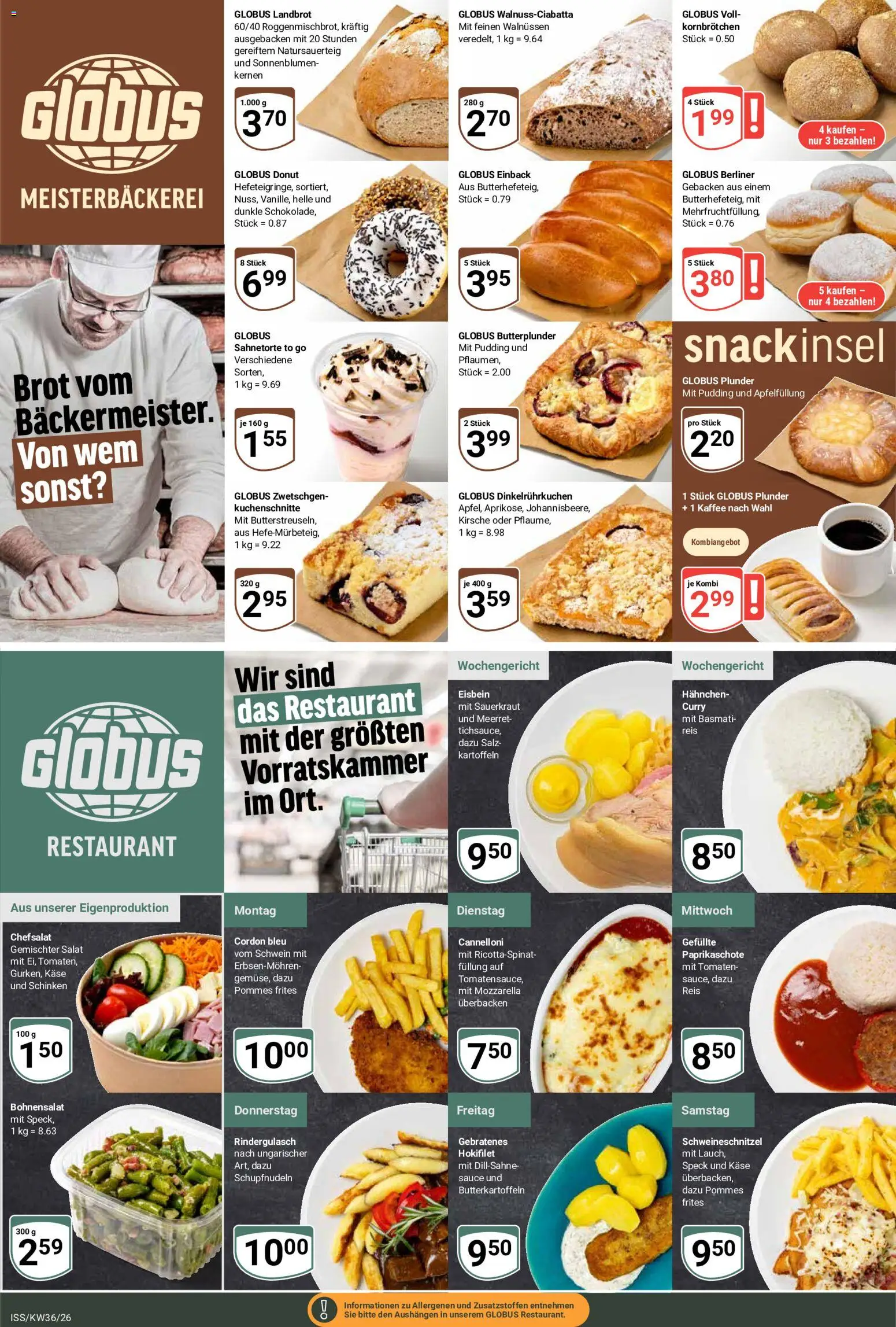 Globus Prospekt – gültig ab 31.08.2026 | Seite: 9 | Produkte: Berliner, Hahnchen, Pommes frites, Schinken