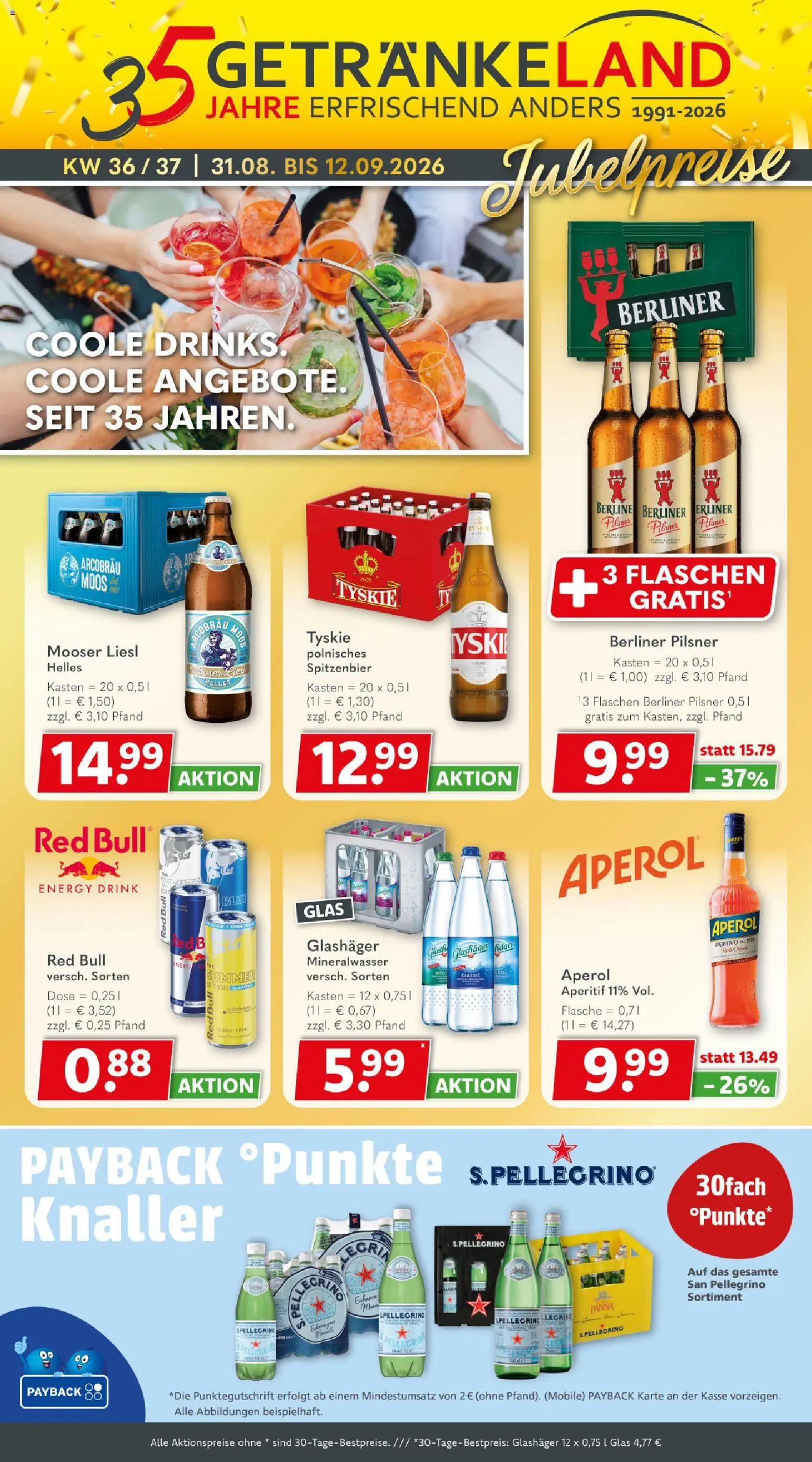 Getränkeland Prospekt – gültig ab 31.08.2026 | Seite: 1 | Produkte: Tyskie, Energy, Mineralwasser, Berliner pilsner
