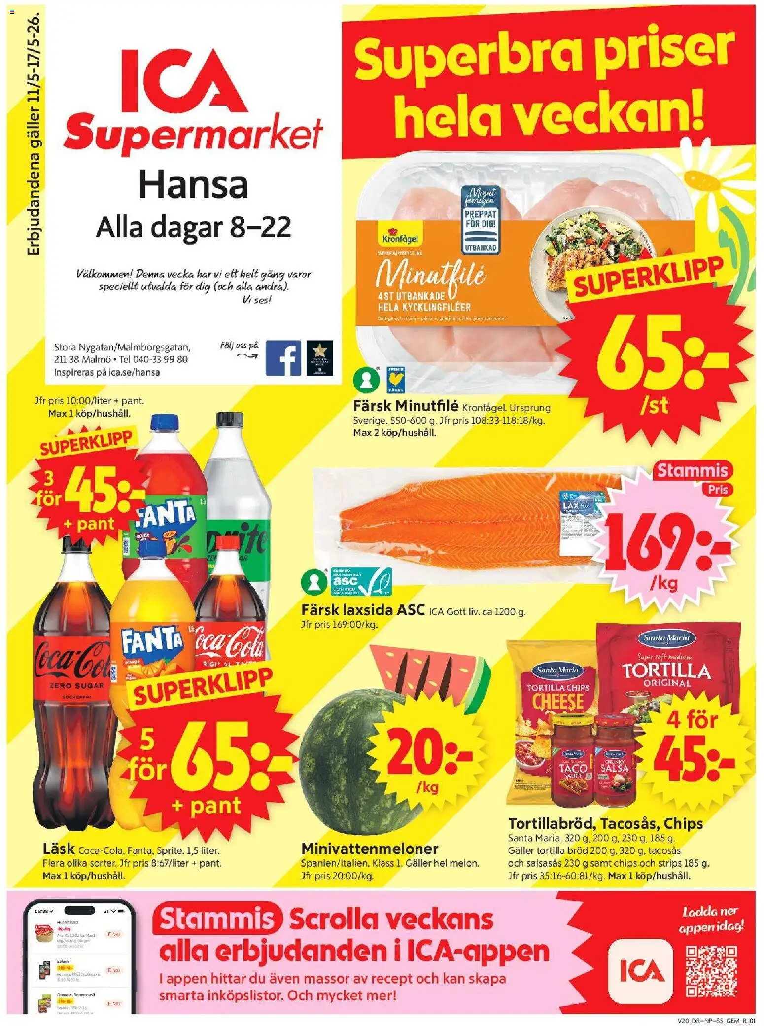 ICA Supermarket reklamblad aktuell från 11.05.2026 | Sida: 1