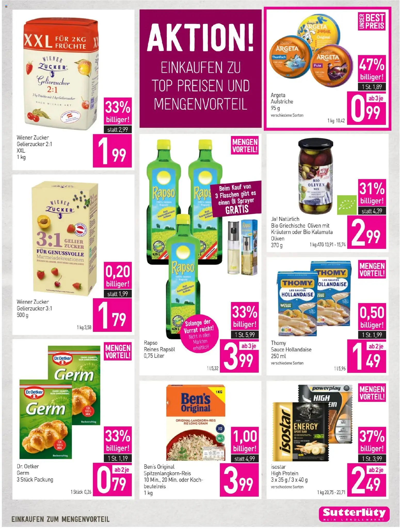 Sutterlüty Flugblatt gültig ab 21.05.2026 | Seite: 17 | Produkte: Zucker, Szeder, Öl