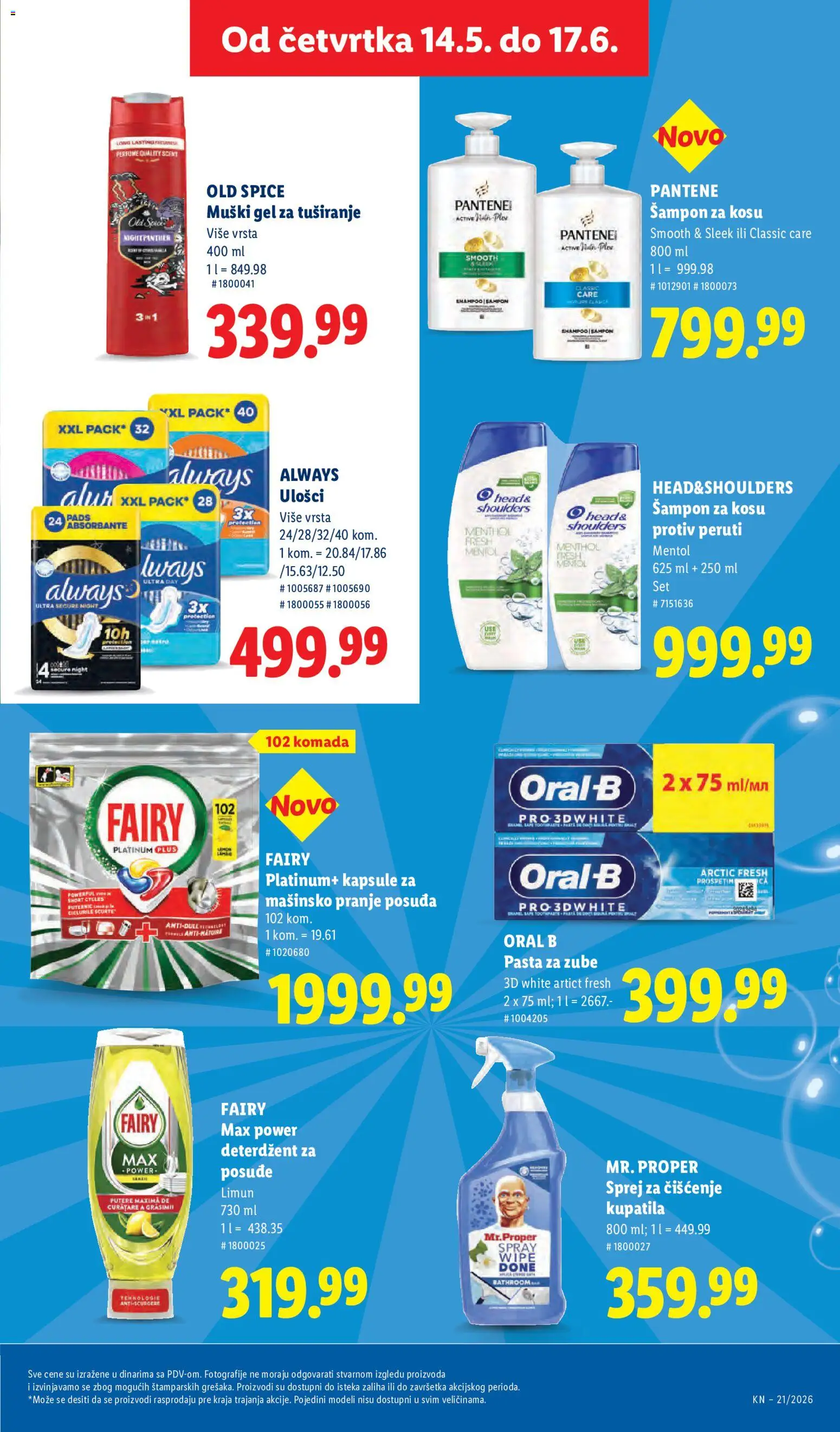 Lidl katalog - važi od 21.05.2026 | Strana: 29 | Proizvode: Deterdžent, Kapsule, Gel za tuširanje, Limun