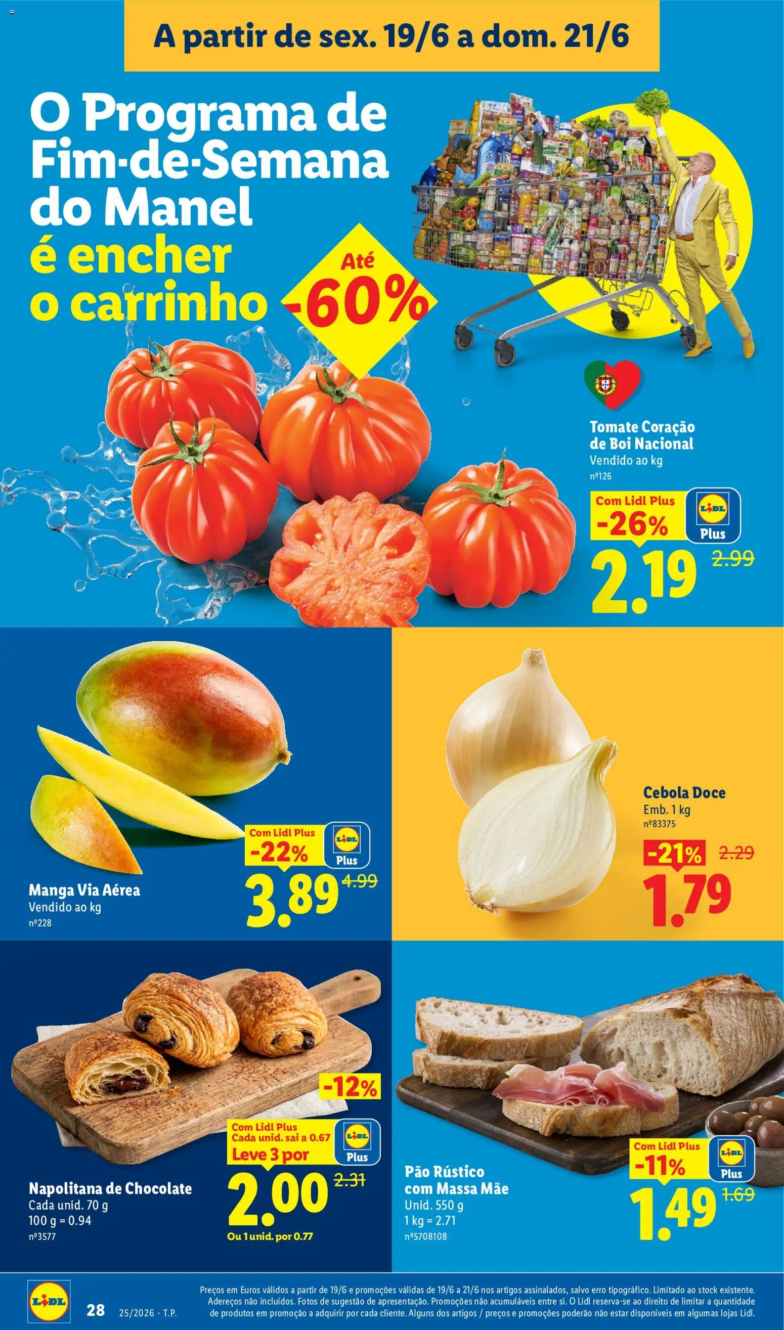 Lidl folheto │ válido de 15.06.2026 | Página: 28 | Produtos: Pão, Chocolate, Tomate, Massa