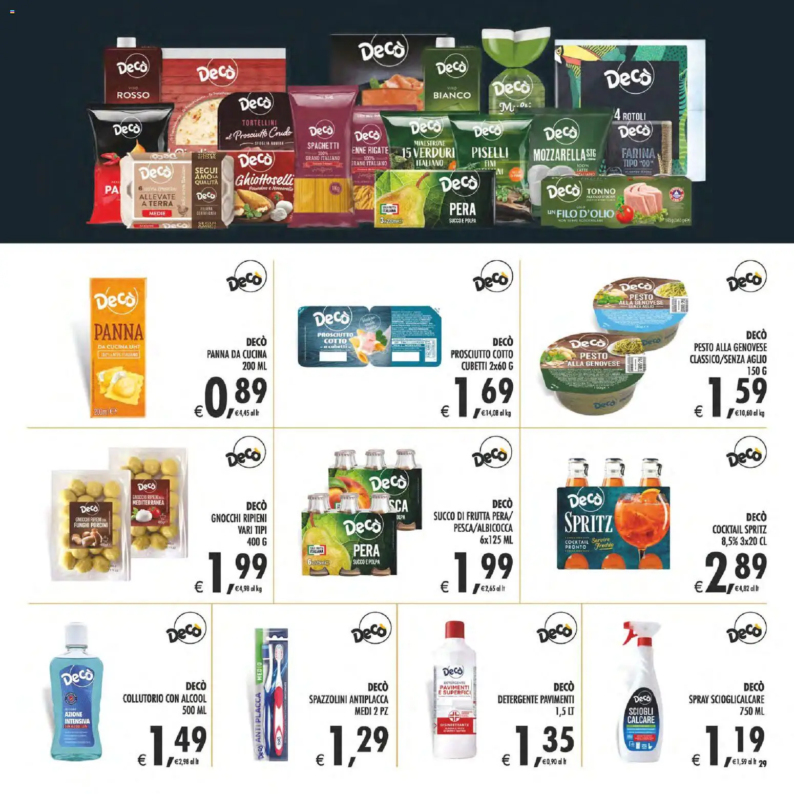 Volantino Decò del 08.05.2026 | Pagina: 29 | Prodotti: Prosciutto Crudo, Aglio, Pera, Tonno