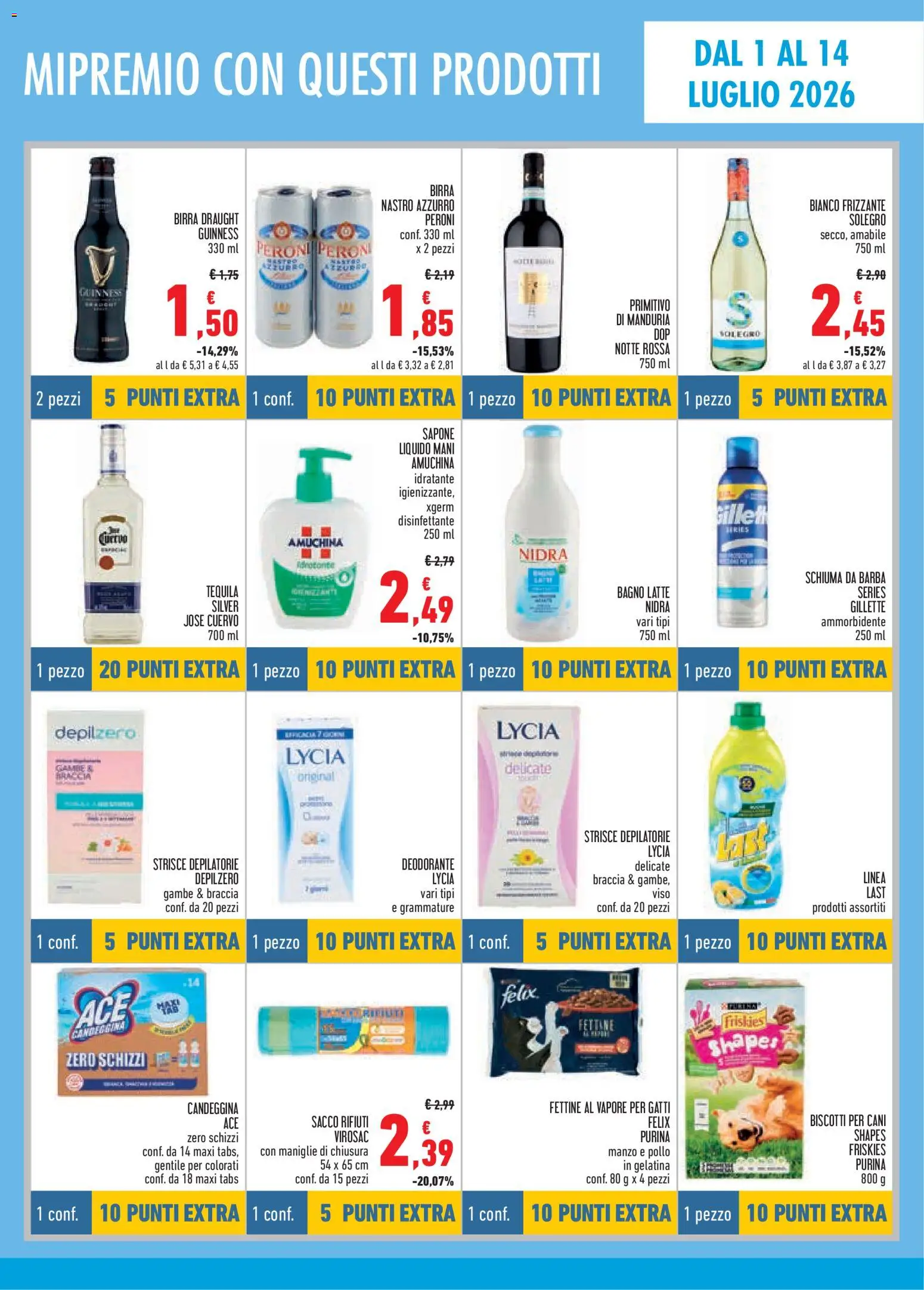 Volantino Conad del 17.06.2026 | Pagina: 11 | Prodotti: Schiuma da barba, Sacco rifiuti, Birra, Biscotti
