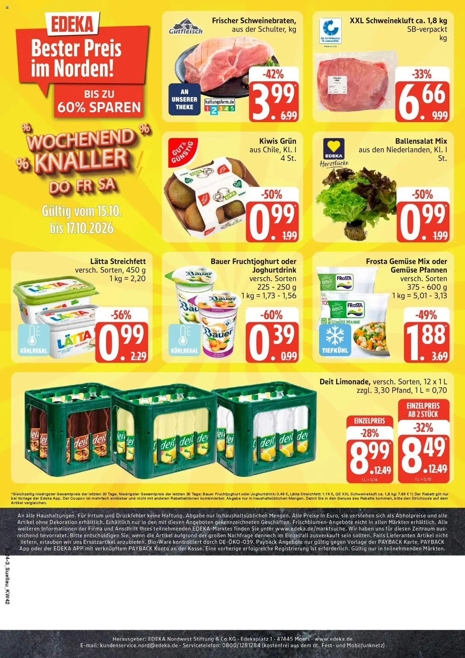 Edeka Prospekt Lübeck (ab 12.10.2026) » Angebote Online | Seite: 35 | Produkte: Theke, Fruchtjoghurt, Frosta, Gemüse