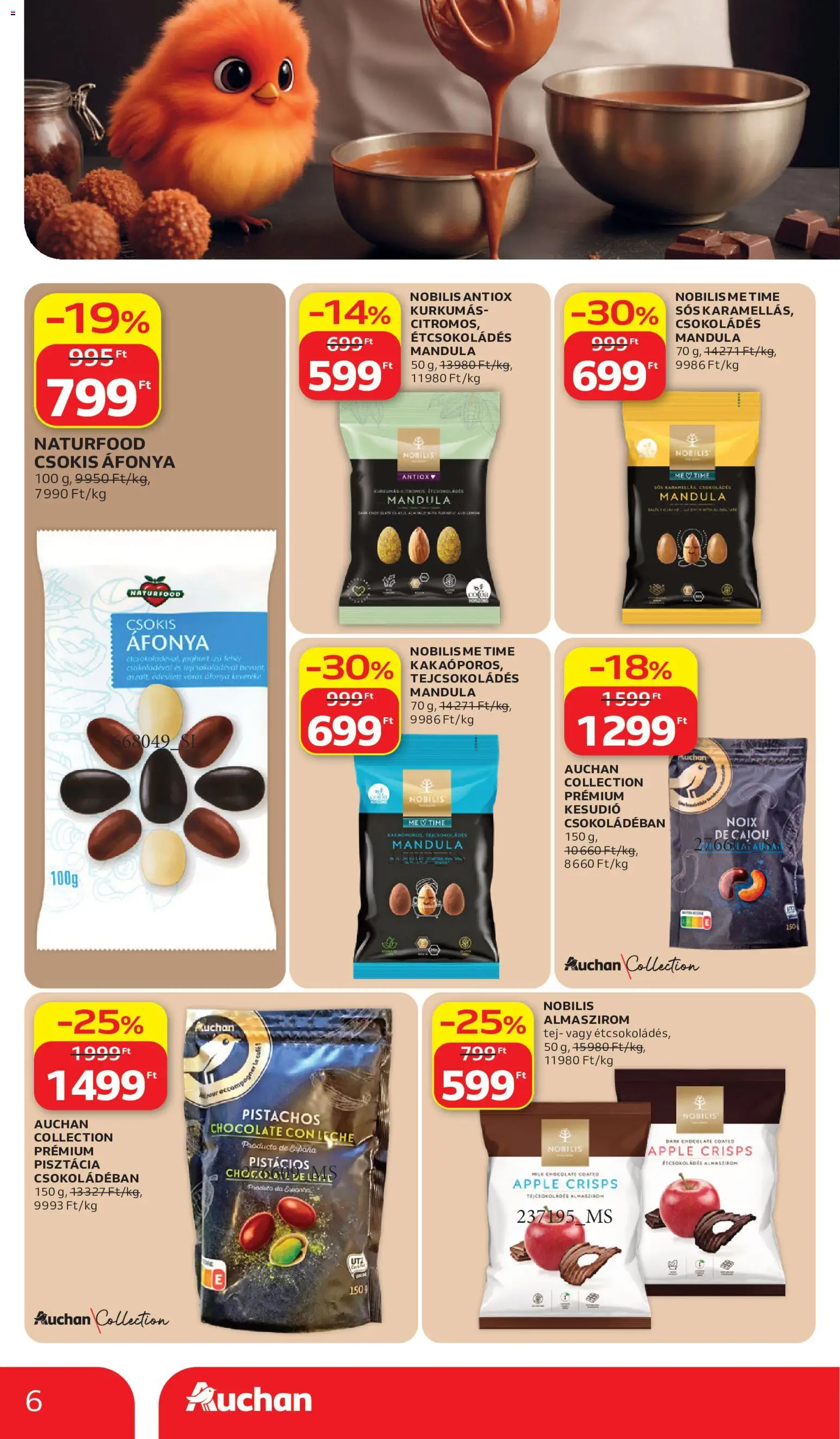 Auchan akciós ujság - amely érvényes a következő dátumtól: 2026.07.02. | Oldal: 6 | Termékek: Áfonya, Pisztácia, Tej, Vörös áfonya