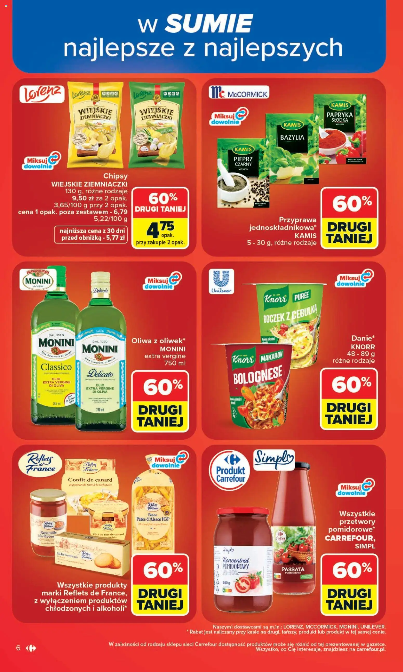 Carrefour gazetka od 20.07.2026 | Strona: 8 | Produkty: Chipsy, Koncentrat pomidorowy, Bazylia, Makaron