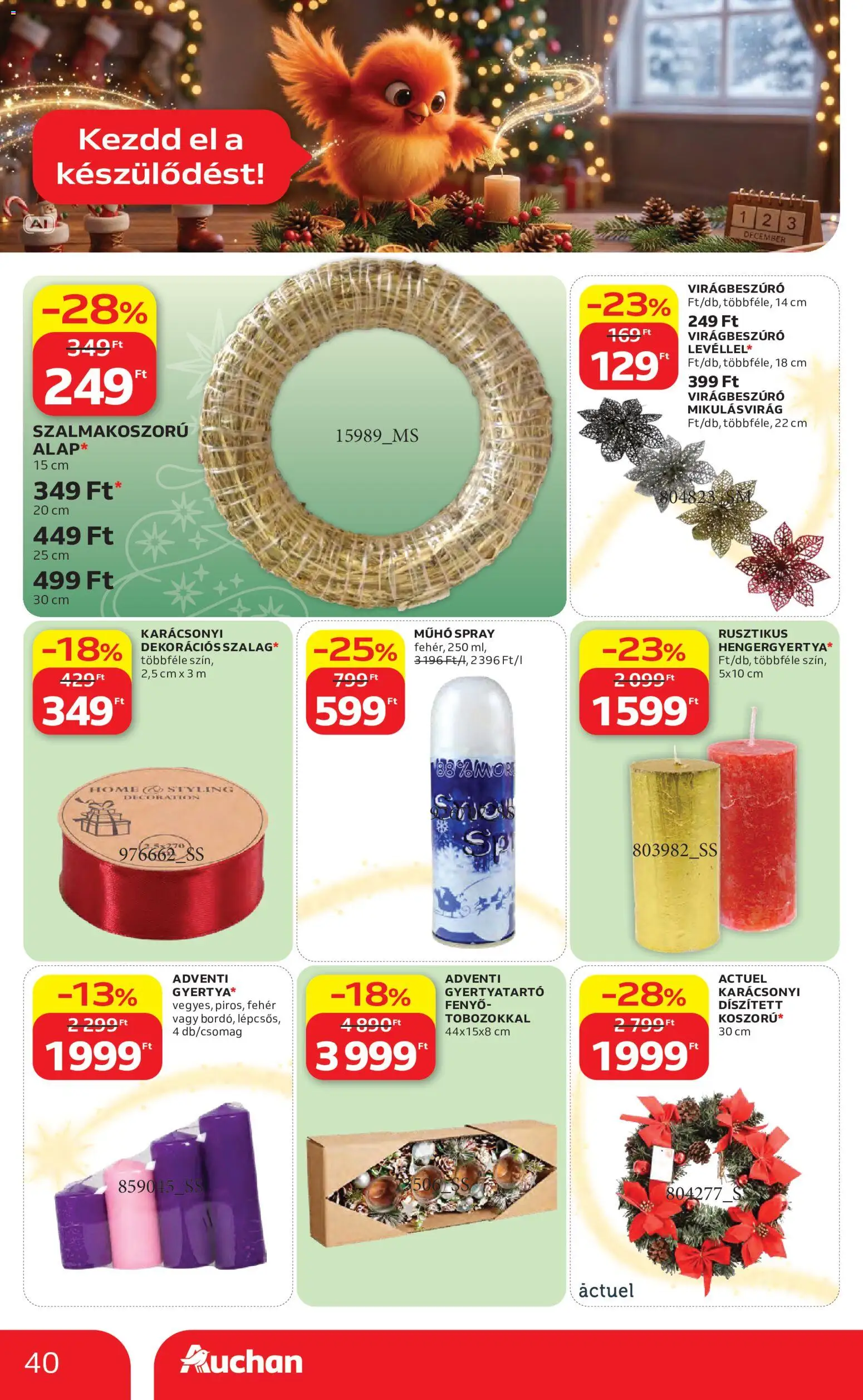 Auchan akciós ujság - amely érvényes a következő dátumtól: 2026.10.22. | Oldal: 40 | Termékek: Pick, Gyertyatartó