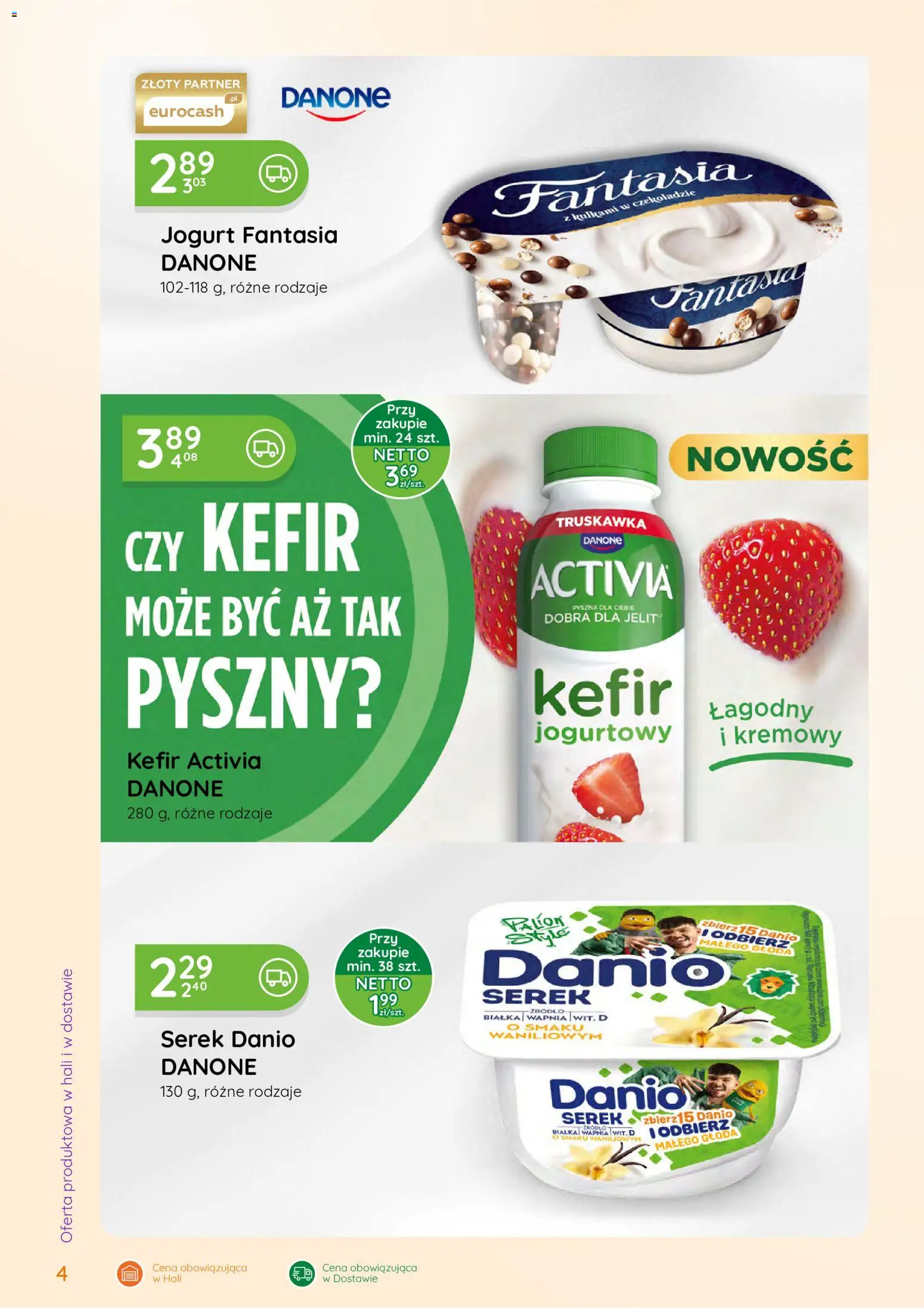 Eurocash gazetka - Oferta Handlowa od 01.06.2026 | Strona: 4 | Produkty: Kefir, Serek, Jogurt