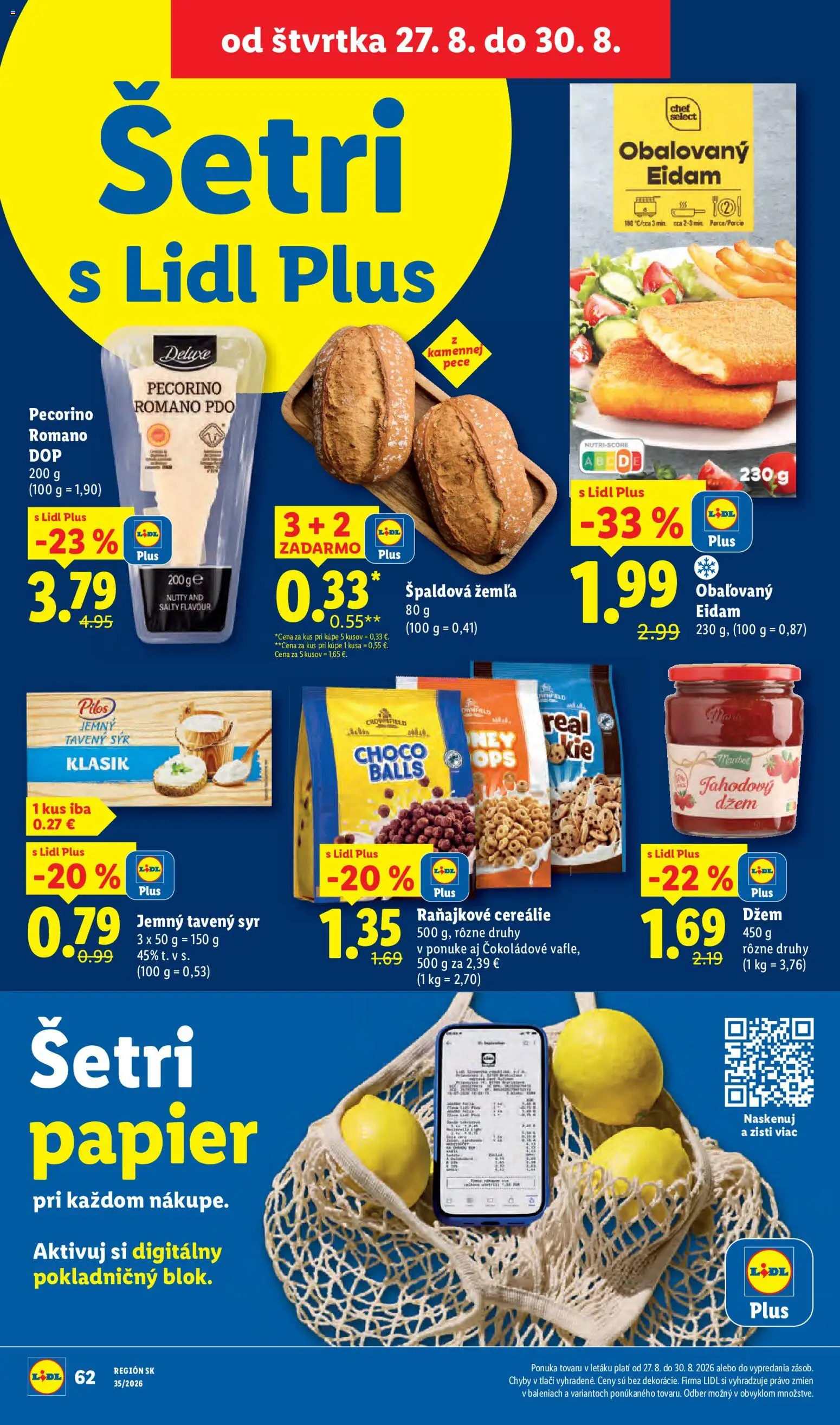 Nové Lidl akcie – leták je platný od 24.08.2026 | Strana: 70 | Produkty: Džem, Syr, Tavený syr, Cereálie