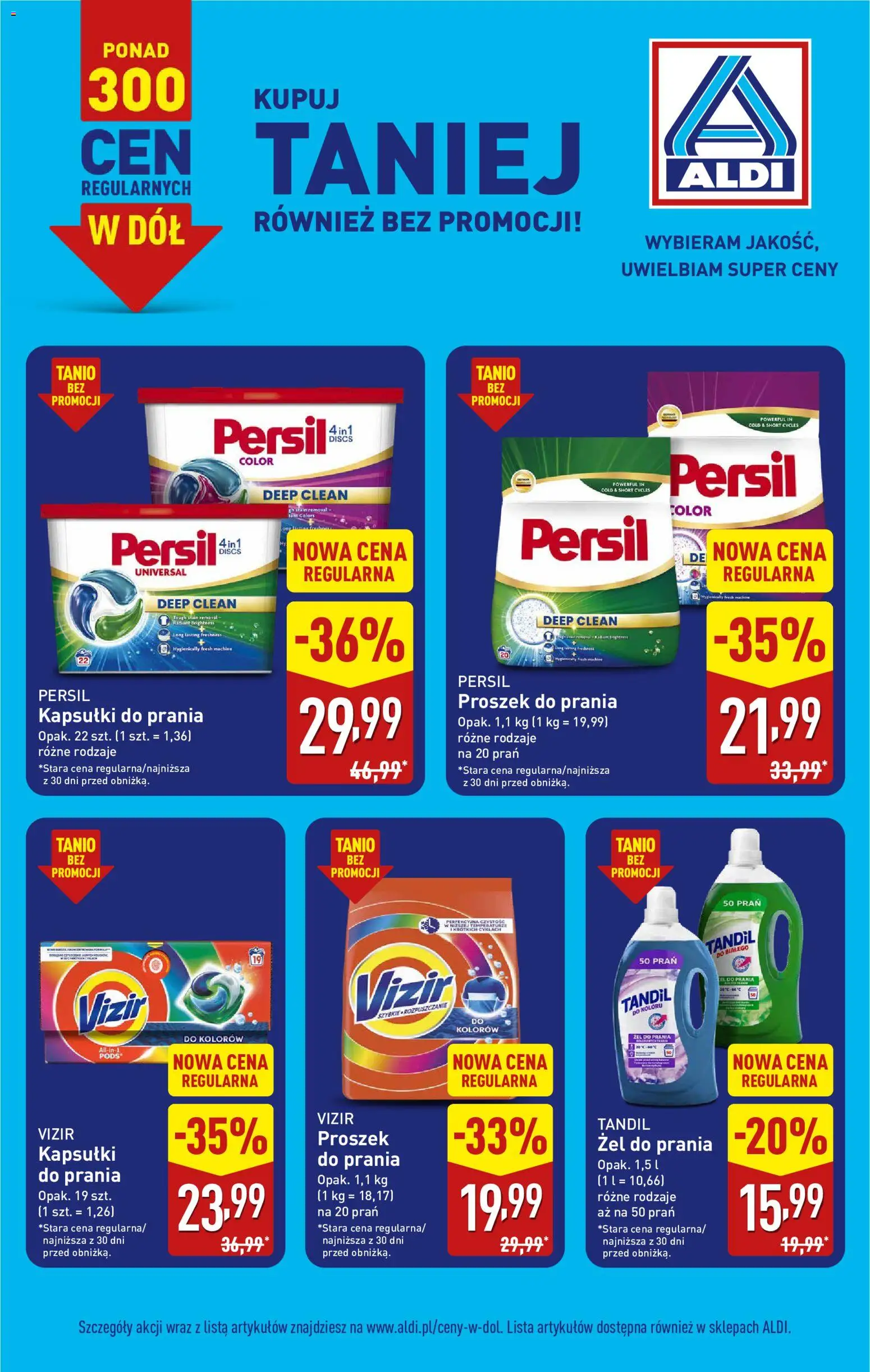 Aldi gazetka - Ceny w dół od 14.09.2026 | Strona: 17 | Produkty: Persil kapsułki, Persil, Vizir kapsułki, Żel do prania