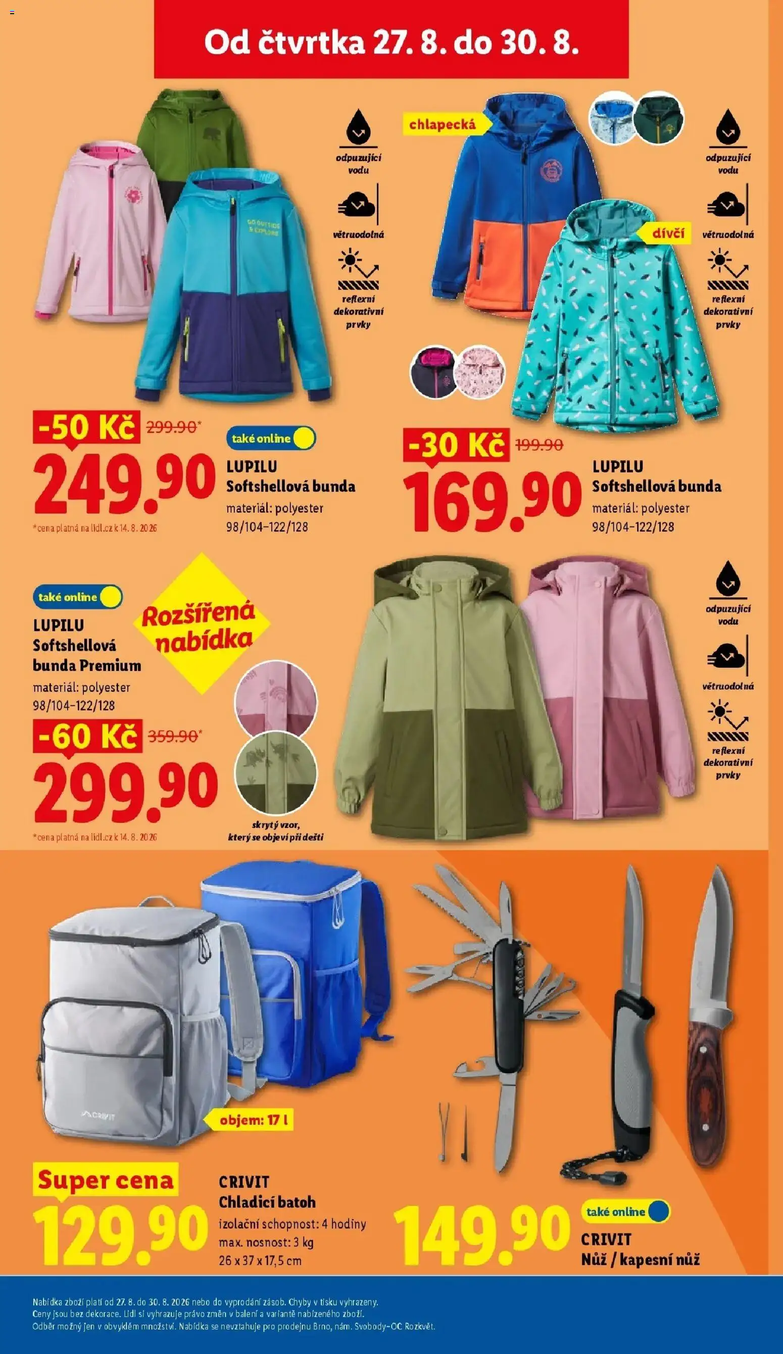 Lidl leták od 24.08.2026 - Nový akční leták | Strana: 21 | Produkty: Bunda, Hodiny, Batoh, Dětská softshellová bunda