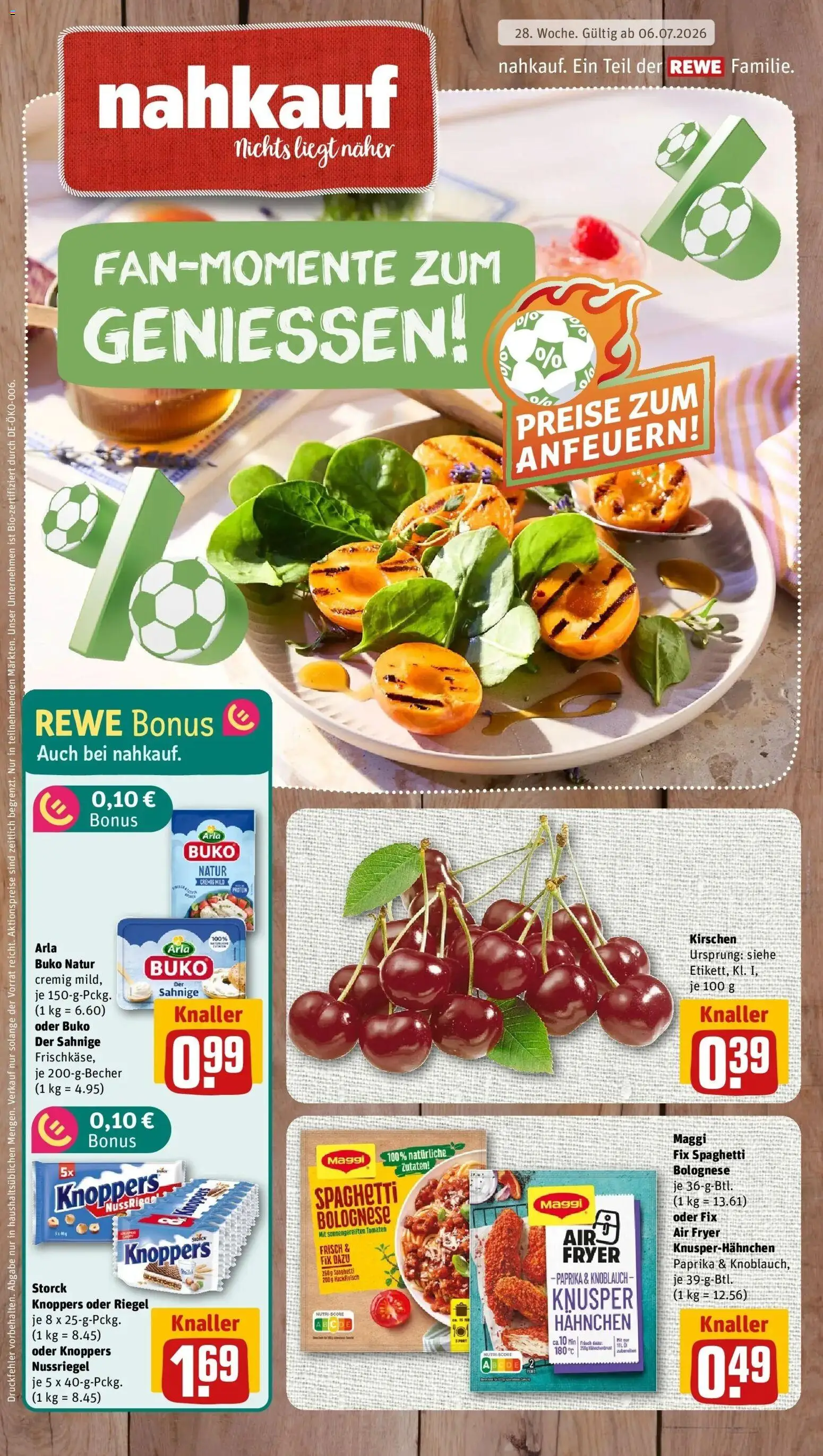 Rewe Prospekt München – gültig ab 06.07.2026 | Seite: 1 | Produkte: Hahnchen, Kirschen, Paprika, Knoblauch