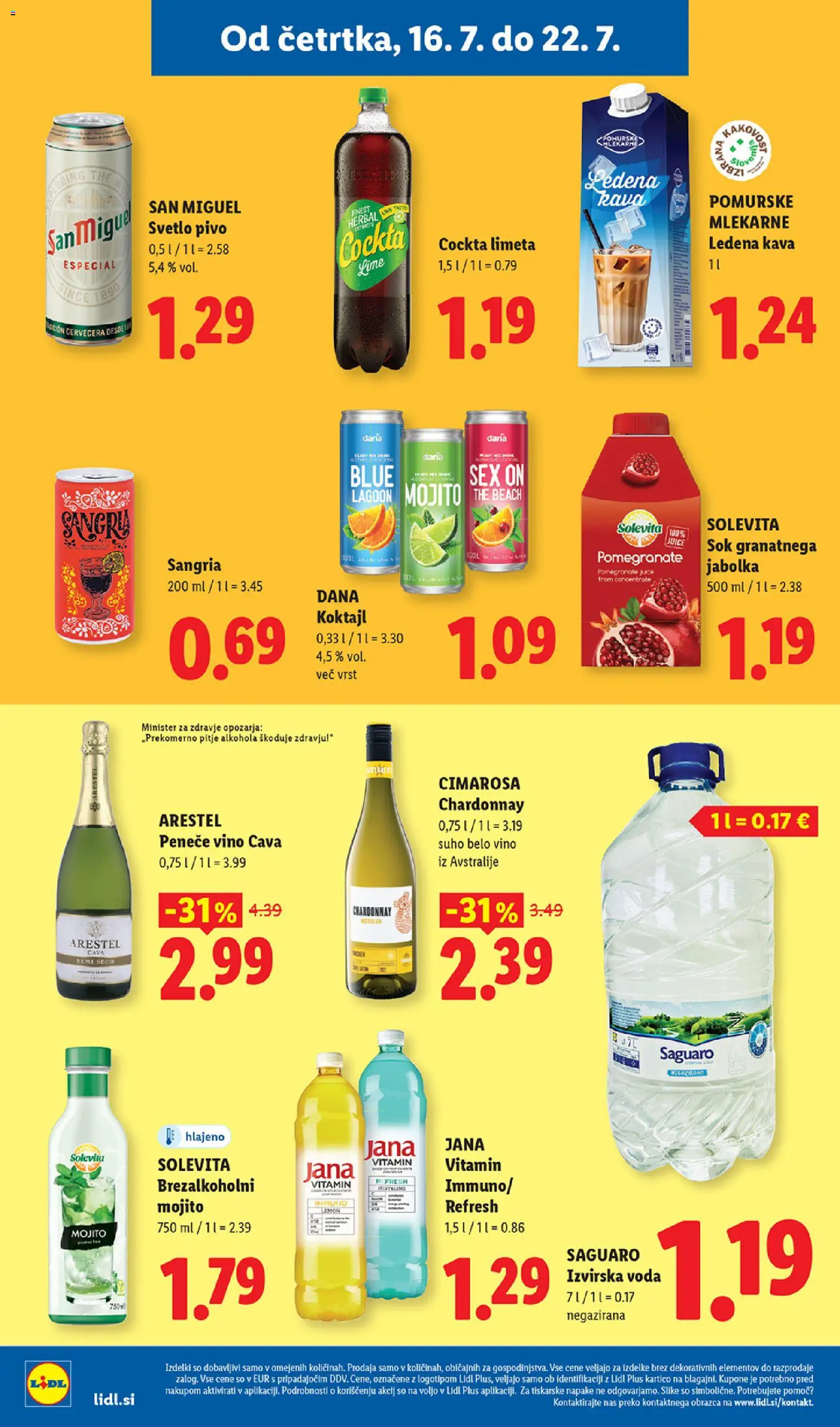 Novi Lidl katalog ponudbe – veljaven od 16.07.2026 | Stran: 20 | Izdelki: Limeta, Sok, Vino, Voda
