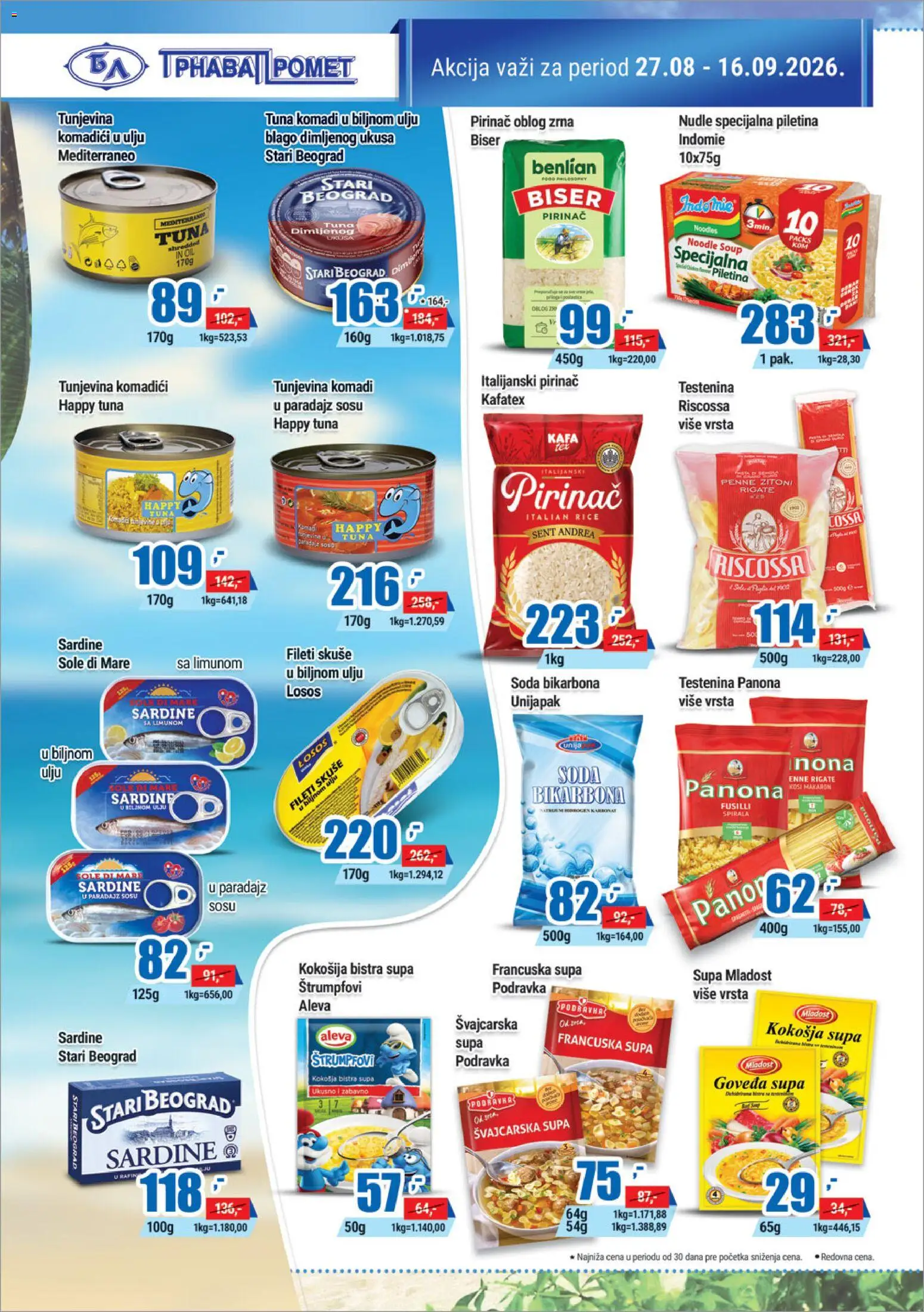 Trnava Promet katalog - važi od 27.08.2026 | Strana: 8 | Proizvode: Podravka, Losos, Kafa, Pirinač