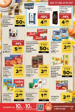 Vista previa Eroski folleto válido desde el 11.06.2026 | Página: 11 | Productos: Café, Café molido, Galletas, Horno