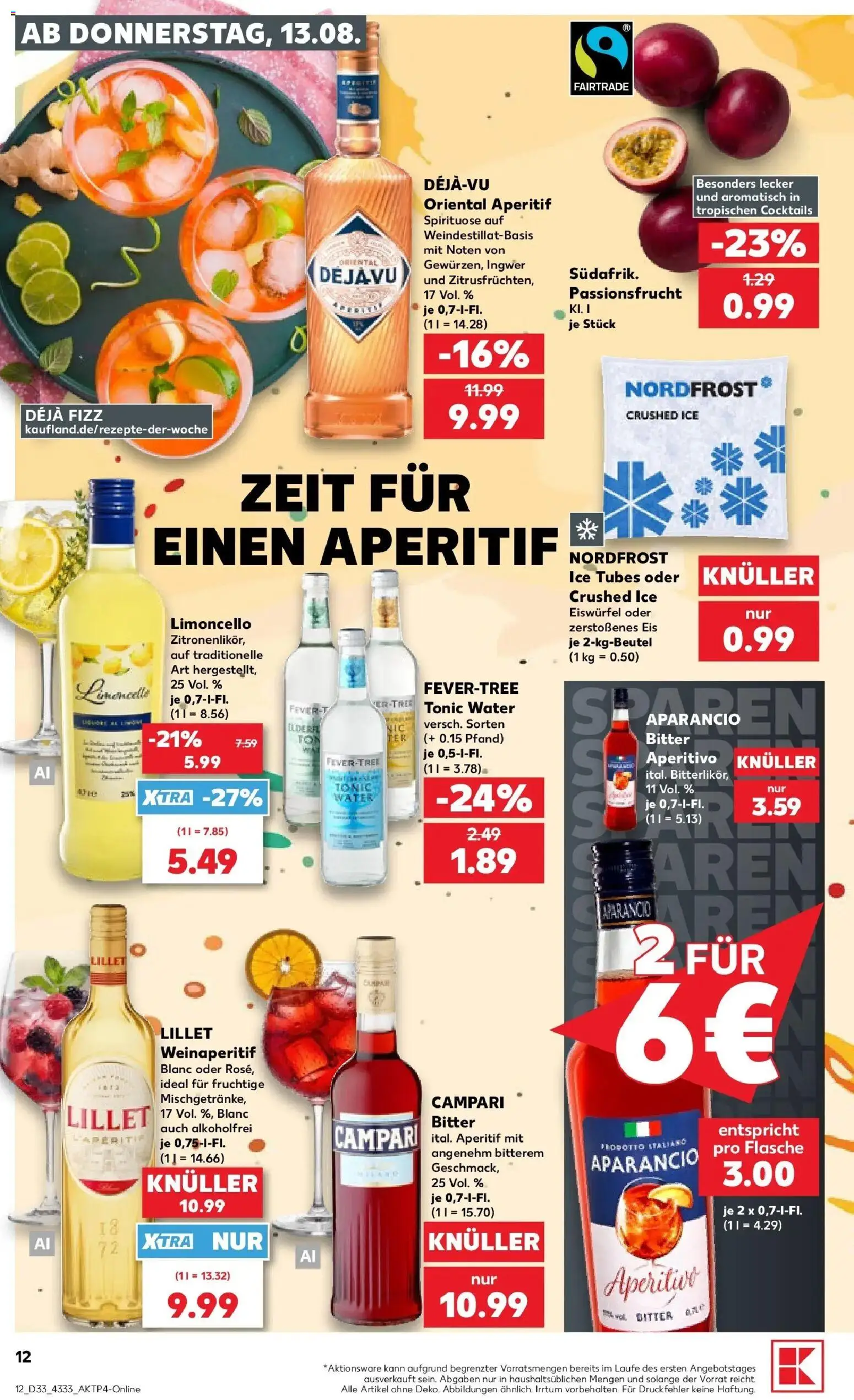 Prospekt Kaufland ab 10.08.2026 » Angebote Online zum Blättern | Seite: 21 | Produkte: Campari, Lillet, Limoncello, Eis
