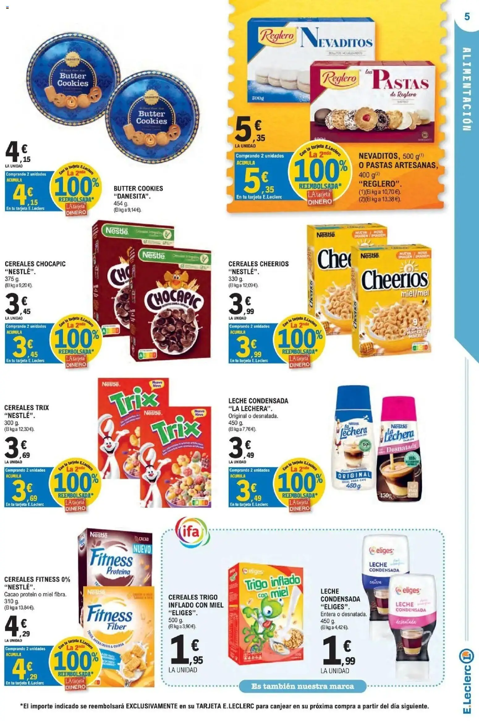 E.Leclerc Megames 1 │ válido desde el 23/09/2026 | Página: 5 | Productos: Proteína, Cereales, Leche condensada, Cacao