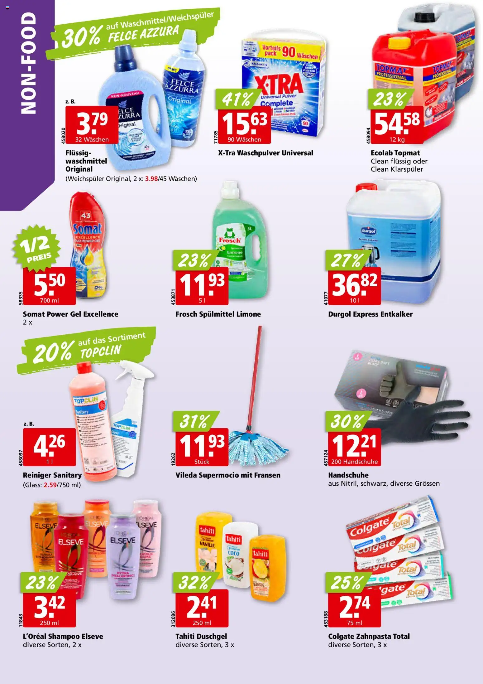 Aligro aktionen Schlieren, Gossau SG, Frauenfeld, Rapperswil-Jona, Sargans, Bern – gültig ab 19.10.2026 | Seite: 30 | Produkte: Duschgel, Waschmittel, Handschuhe, Top