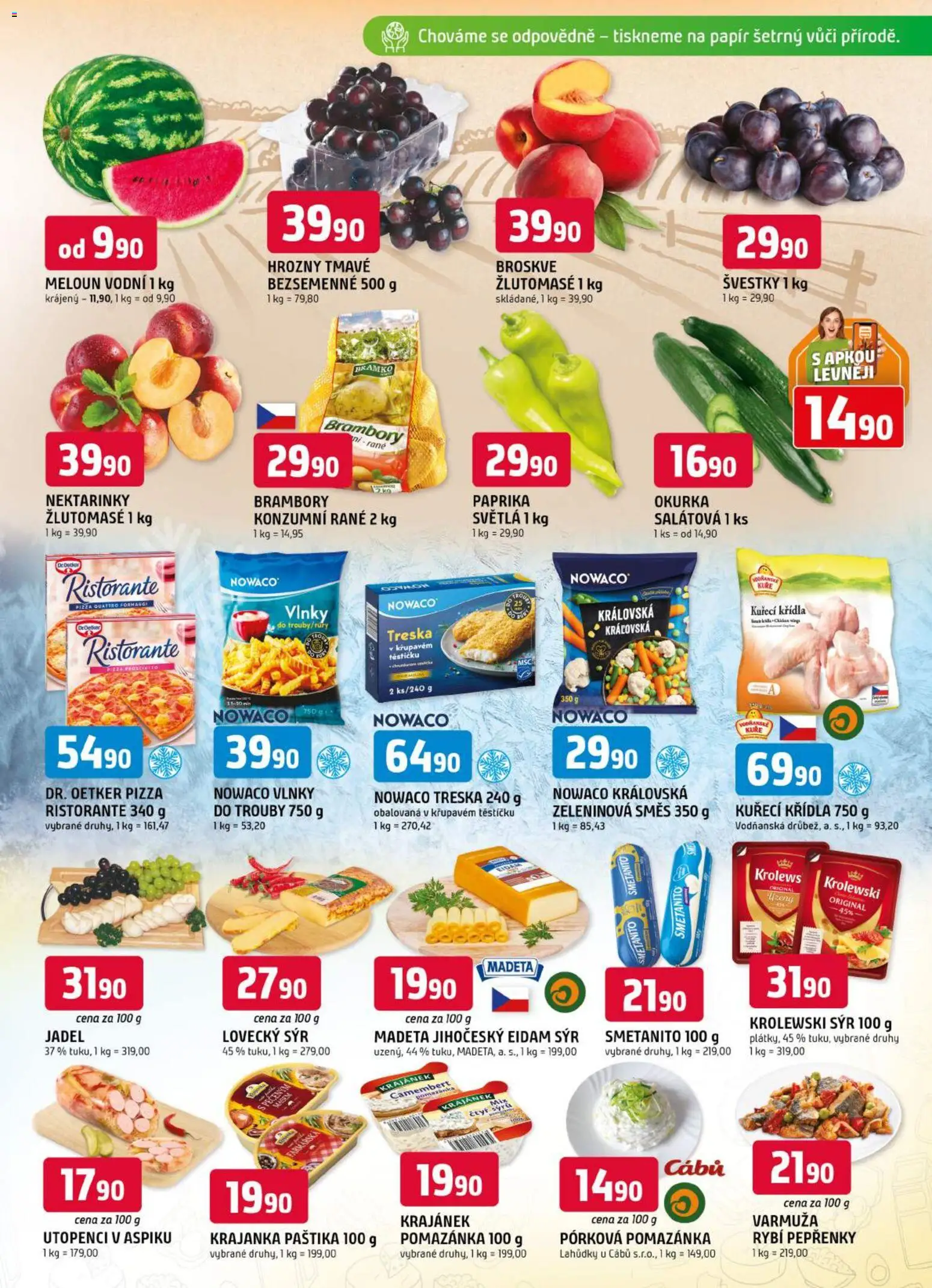 Trefa leták od 12.08.2026 | Strana: 3 | Produkty: Pizza Quattro Formaggi, Kuřecí Křídla, Zeleninová směs, Kuře