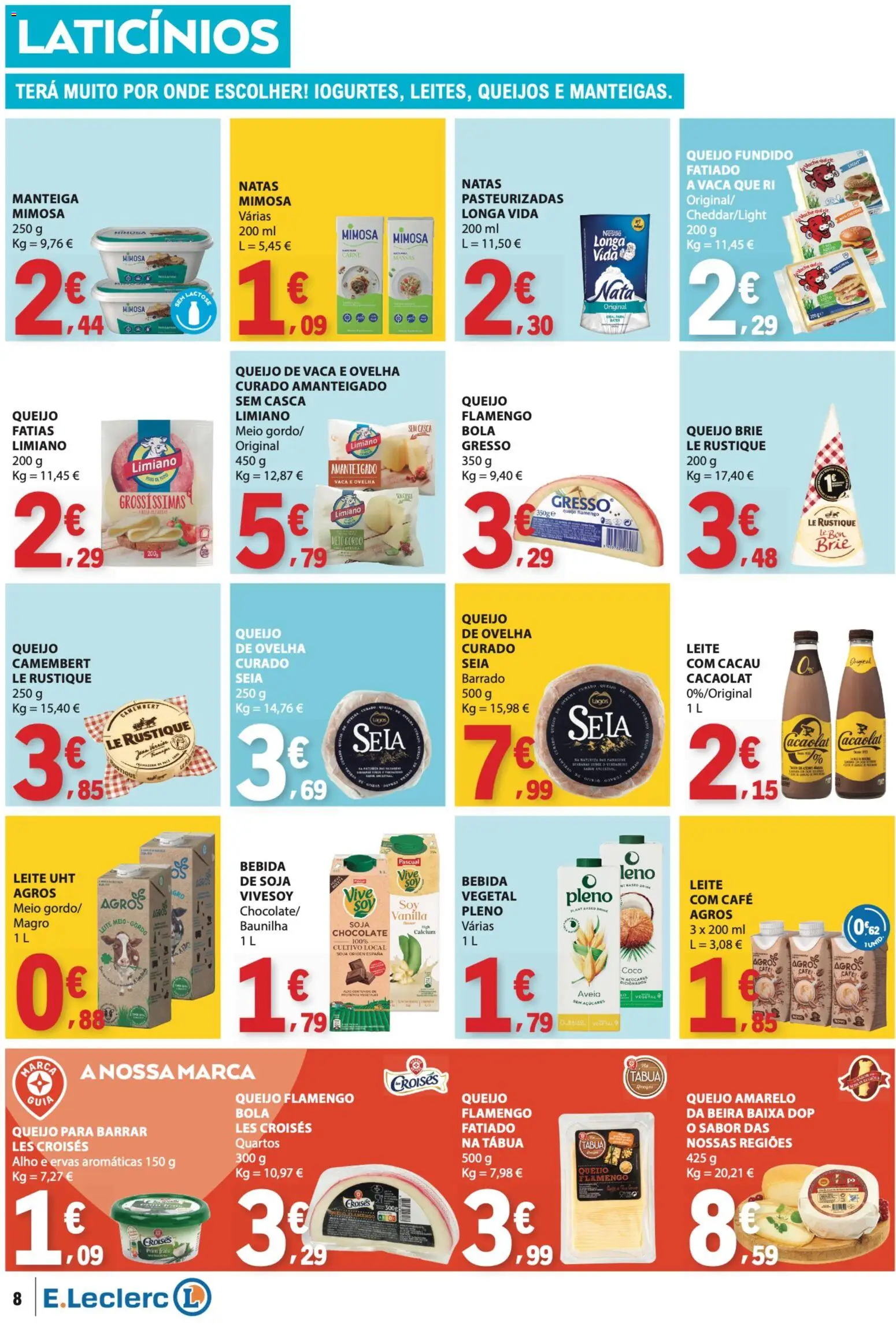 E.Leclerc folheto │ válido de 17/09/2026 | Página: 8 | Produtos: Aveia, Tábua, Queijo, Coco