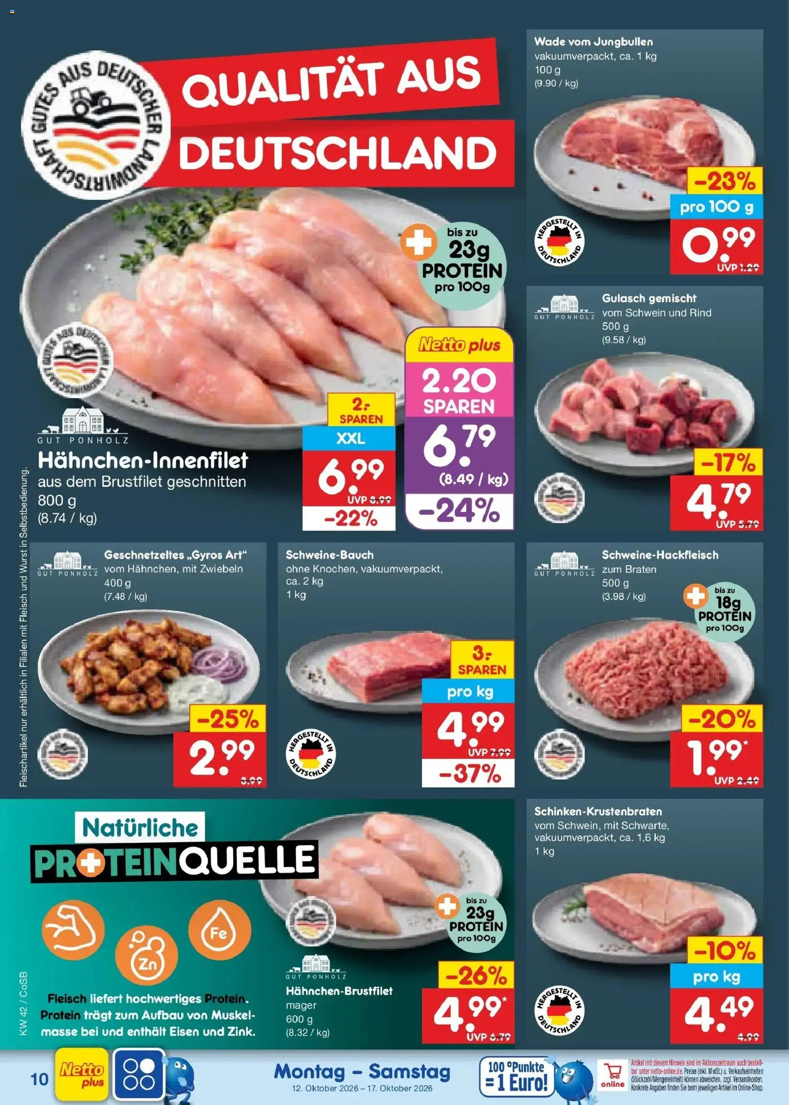 Netto Marken-Discount Prospekt Leipzig (ab 12.10.2026) » Angebote | Seite: 12 | Produkte: Zwiebeln, Gulasch, Wurst, Fleisch