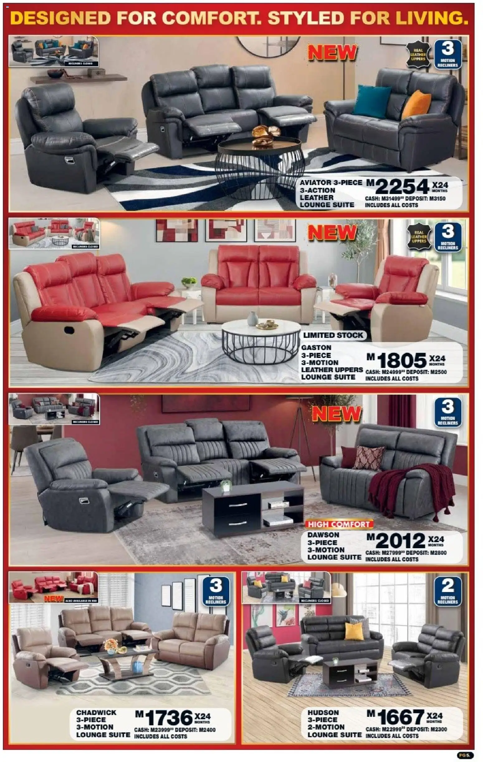 New Lewis Stores catalogue – valid from 05/10/2026 | Page: 5 | Products: Lounge suite, Stock