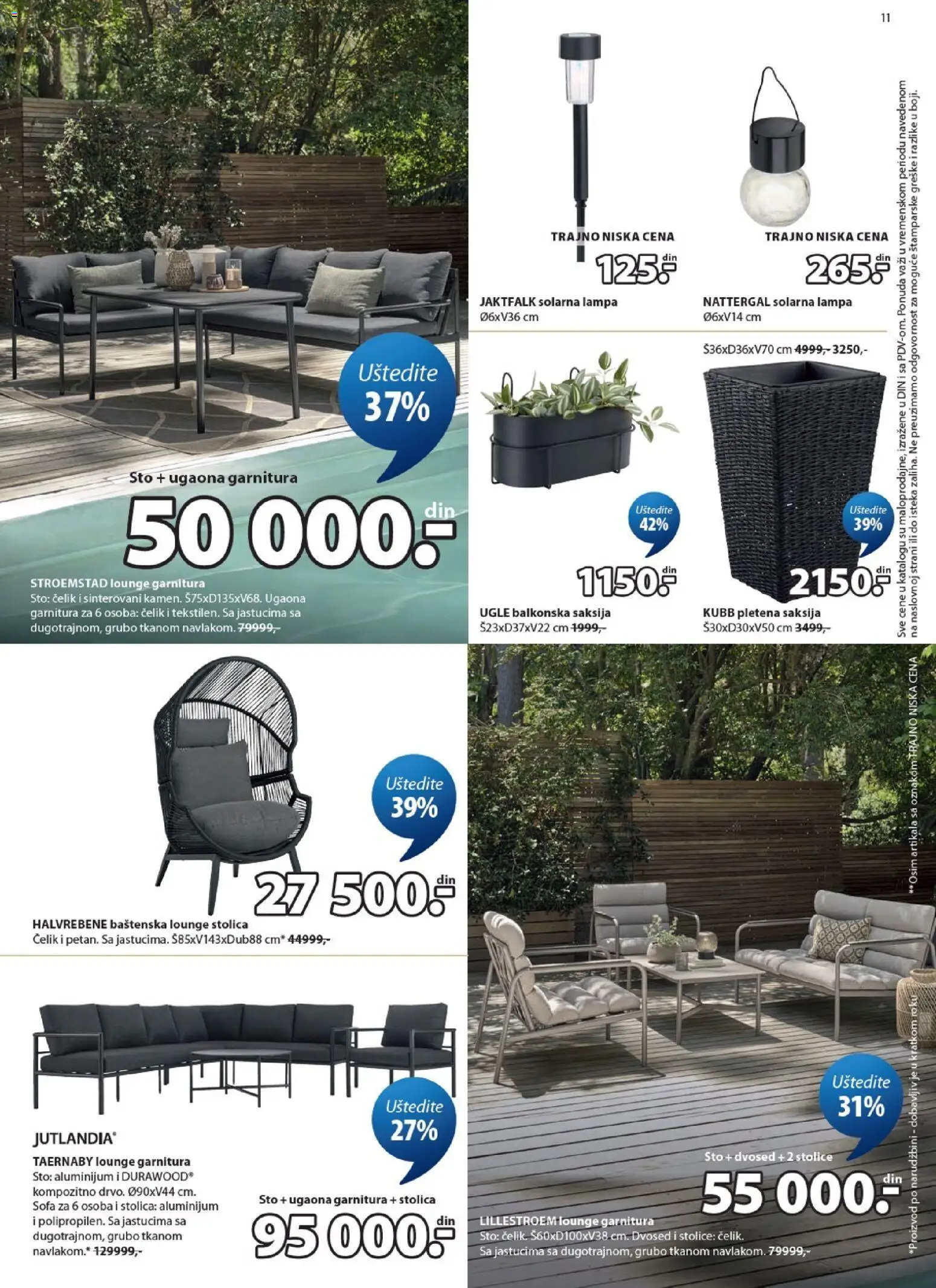 Jysk katalog - važi od 01.07.2026 | Strana: 11 | Proizvode: Stolica, Saksija, Dvosed, Ugaona garnitura