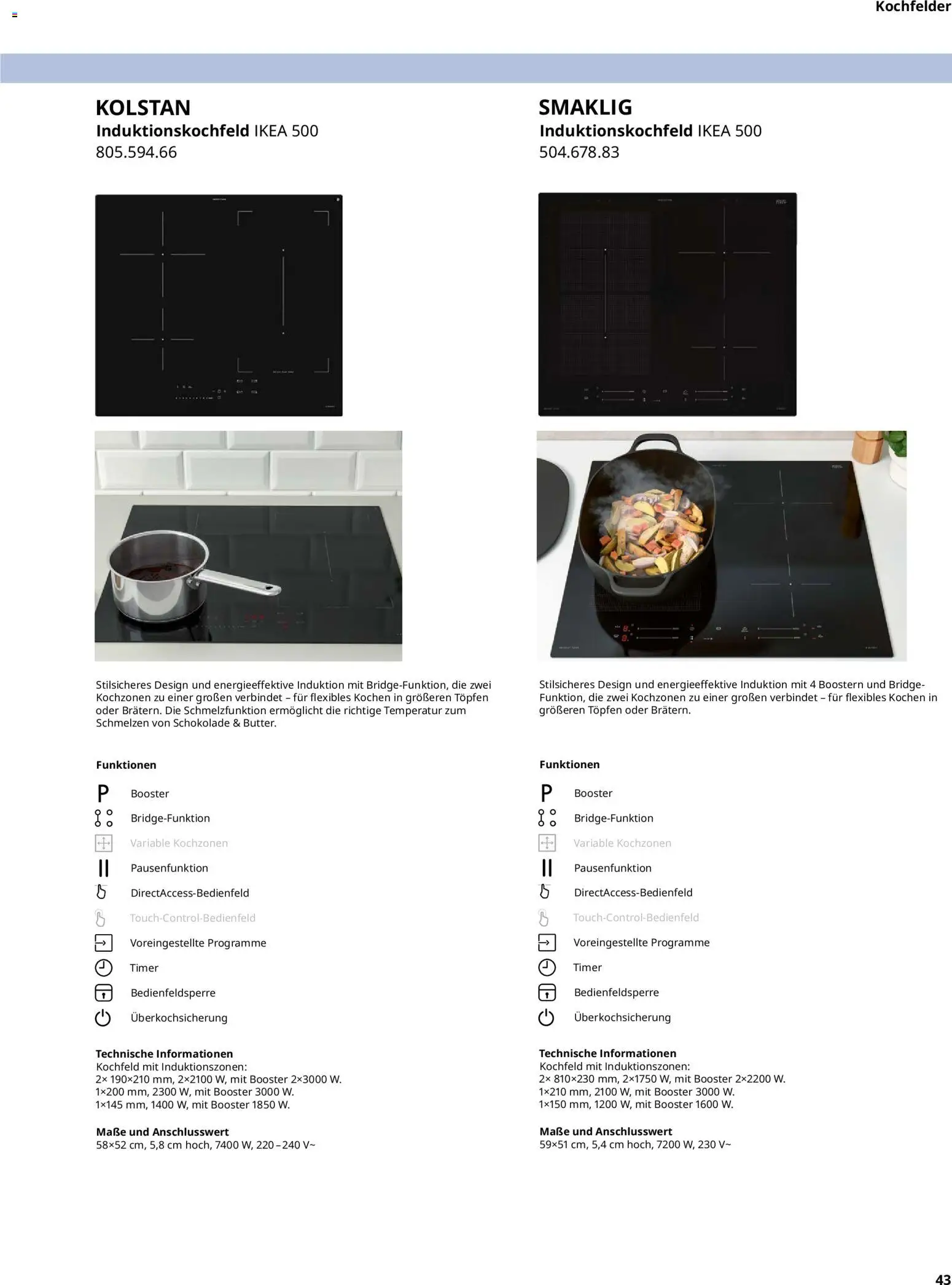 Ikea Elektrogeräte – gültig ab 02.01.2026 | Seite: 43 | Produkte: Schokolade, Kochfeld