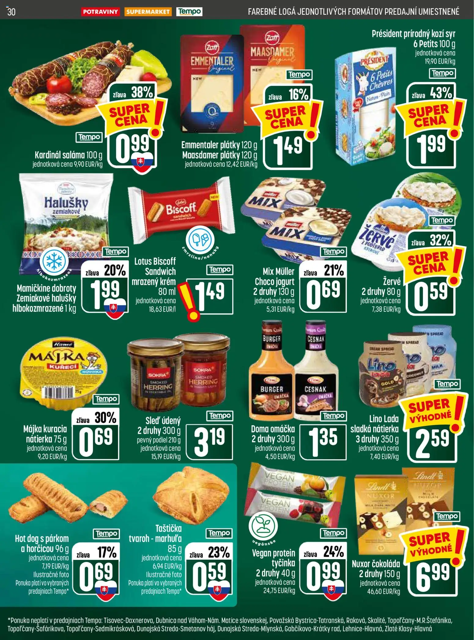 Nové COOP Jednota akcie – leták je platný od 09.07.2026 | Strana: 30 | Produkty: Syr, Jogurt, Protein, Tvaroh