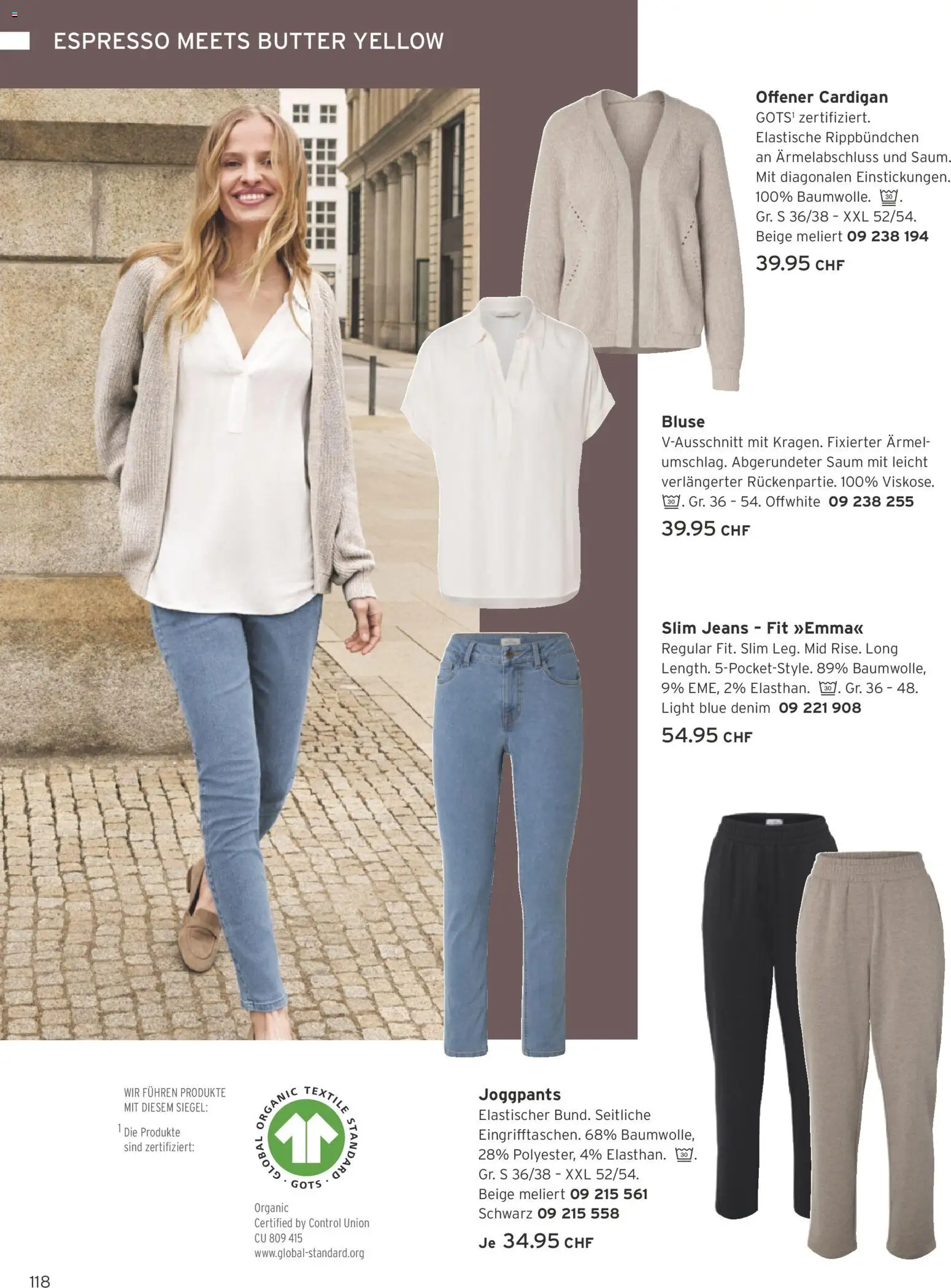 Tchibo aktionen – gültig ab 01.09.2026 | Seite: 118 | Produkte: Cardigan, Bluse, Butter, Jeans