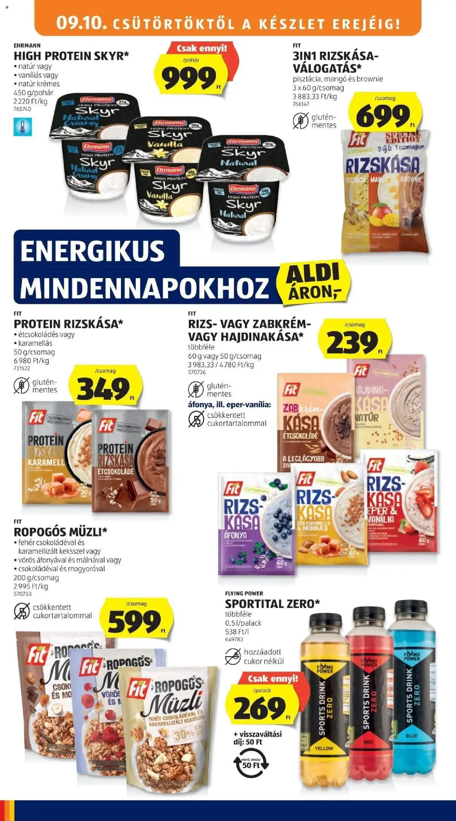 Aldi akciós ujság - amely érvényes a következő dátumtól: 2026.09.05. | Oldal: 14 | Termékek: Skyr, Étcsokoládé, Eper, Cukor