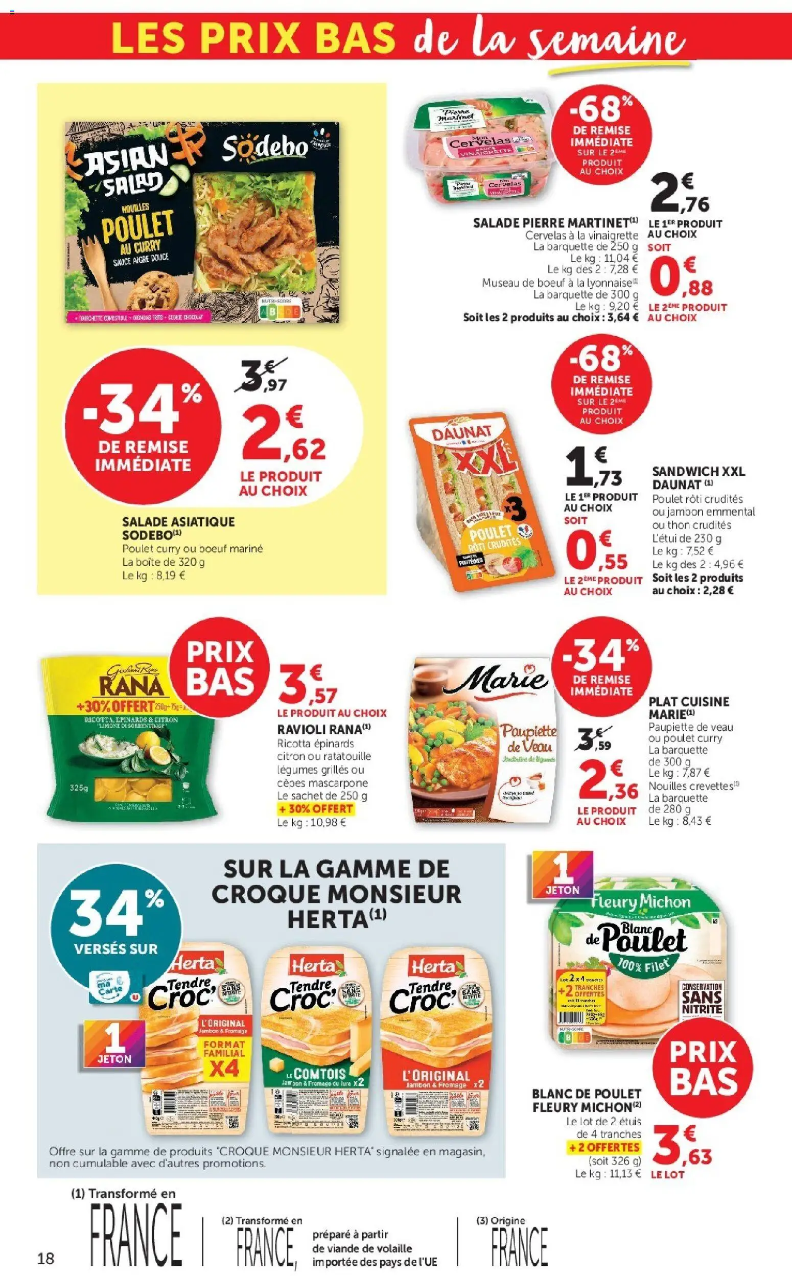 {H1} | Page: 18 | Produits: Épinards, Jambon, Viande, Ravioli