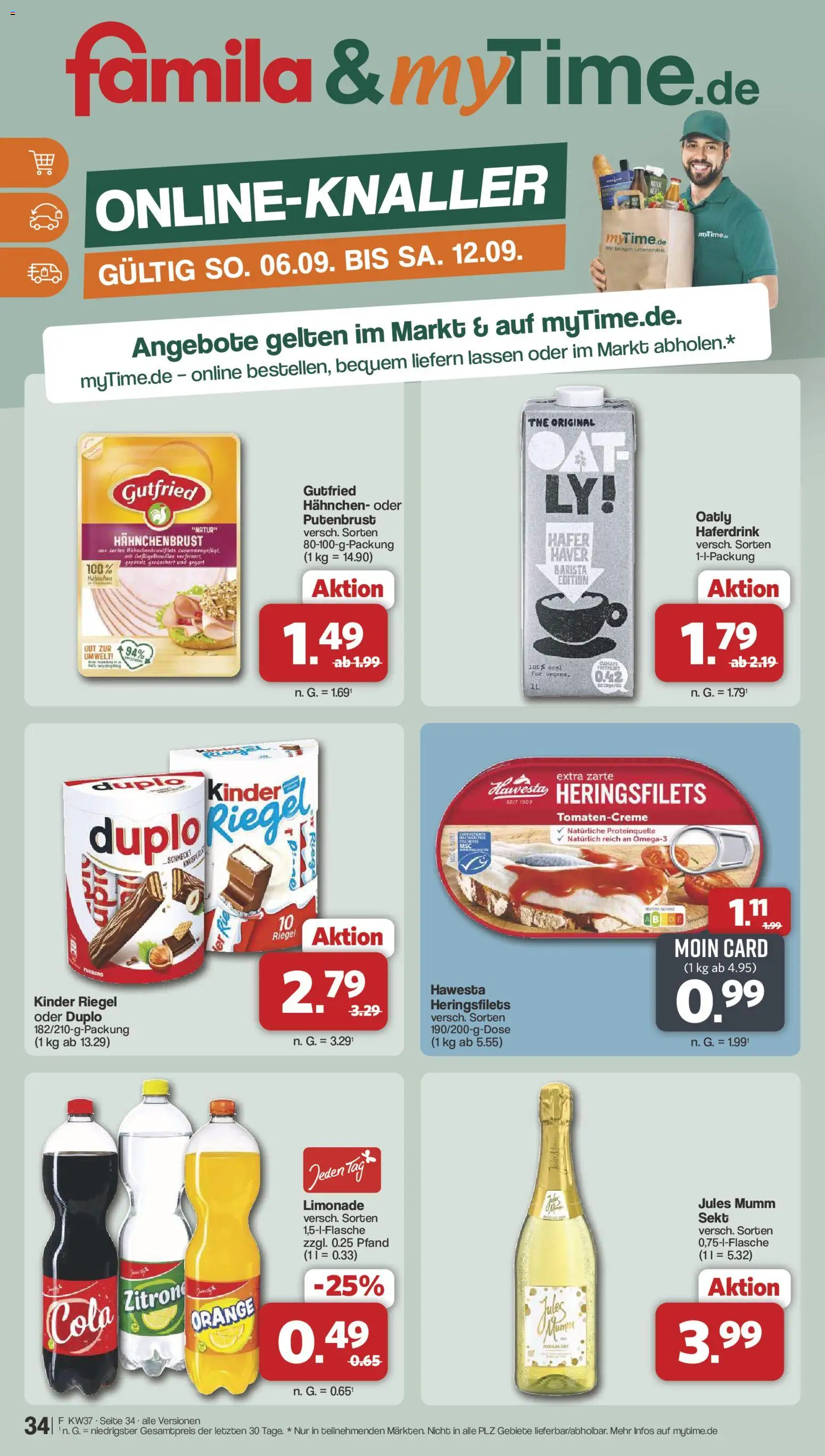 Famila Nordwest Prospekt – gültig ab 07.09.2026 | Seite: 36 | Produkte: Putenbrust, Hahnchen, Cola, Limonade