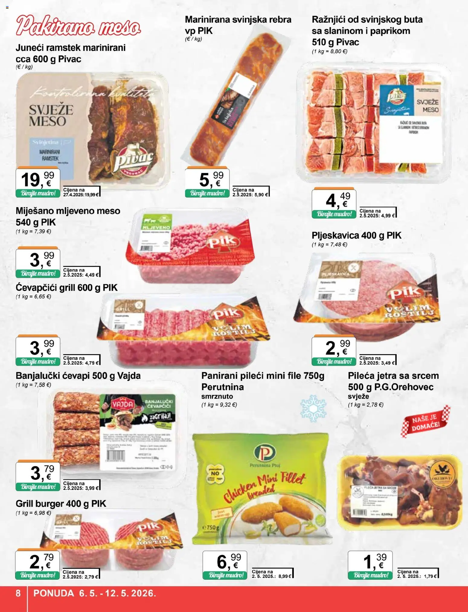 KTC katalog | vrijedi od 06.05.2026 | Stranica: 8 | Proizvodi: Roštilj, Meso, Mljeveno meso, Ćevapčići