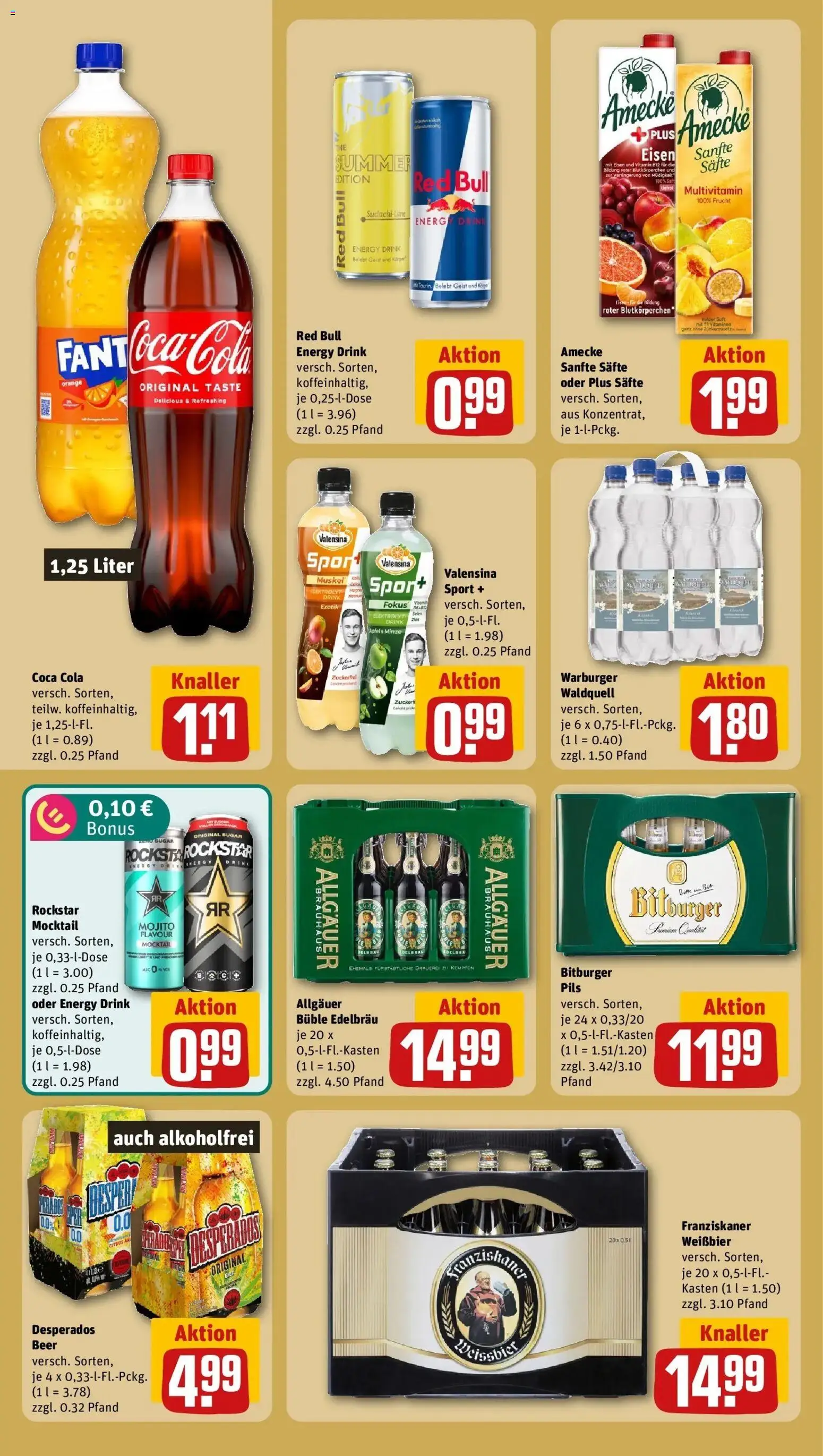 REWE Prospekt ab 03.08.2026 zum Blättern » Angebote | Seite: 18 | Produkte: Franziskaner, Energy, Pils, Saft