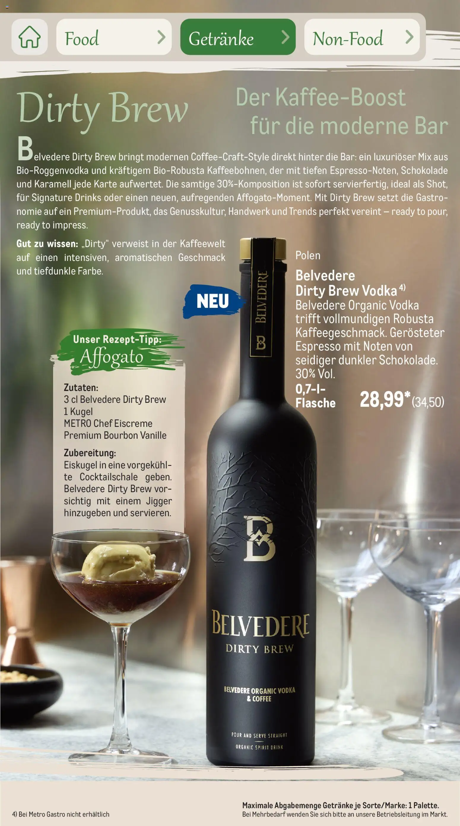 Metro Saisonkatalog Outdoor Dining – gültig ab 01.06.2026 | Seite: 79 | Produkte: Schokolade, Eiscreme, Vodka, Bourbon