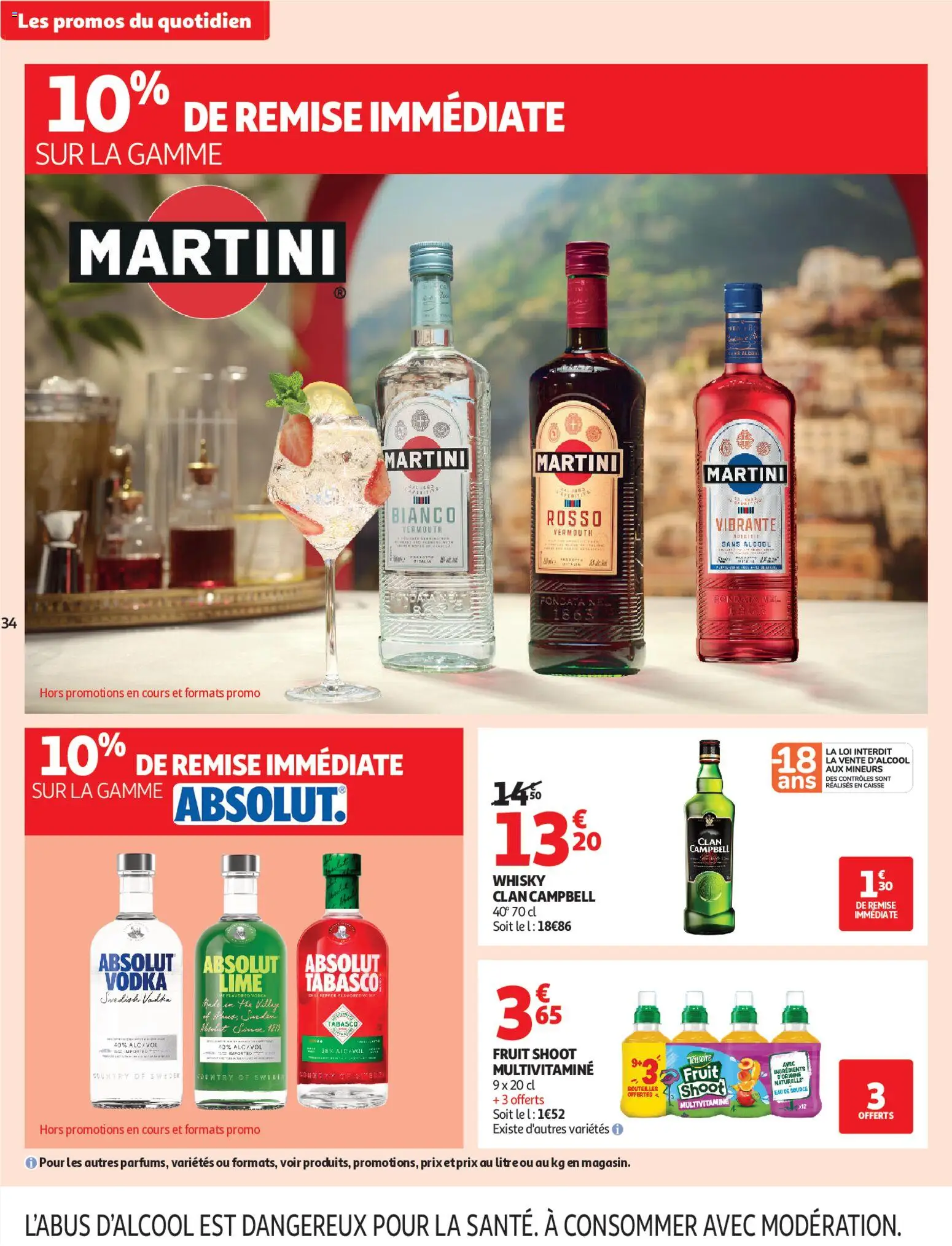{H1} | Page: 35 | Produits: Vodka, Whisky clan Campbell, Eau de source, Martini