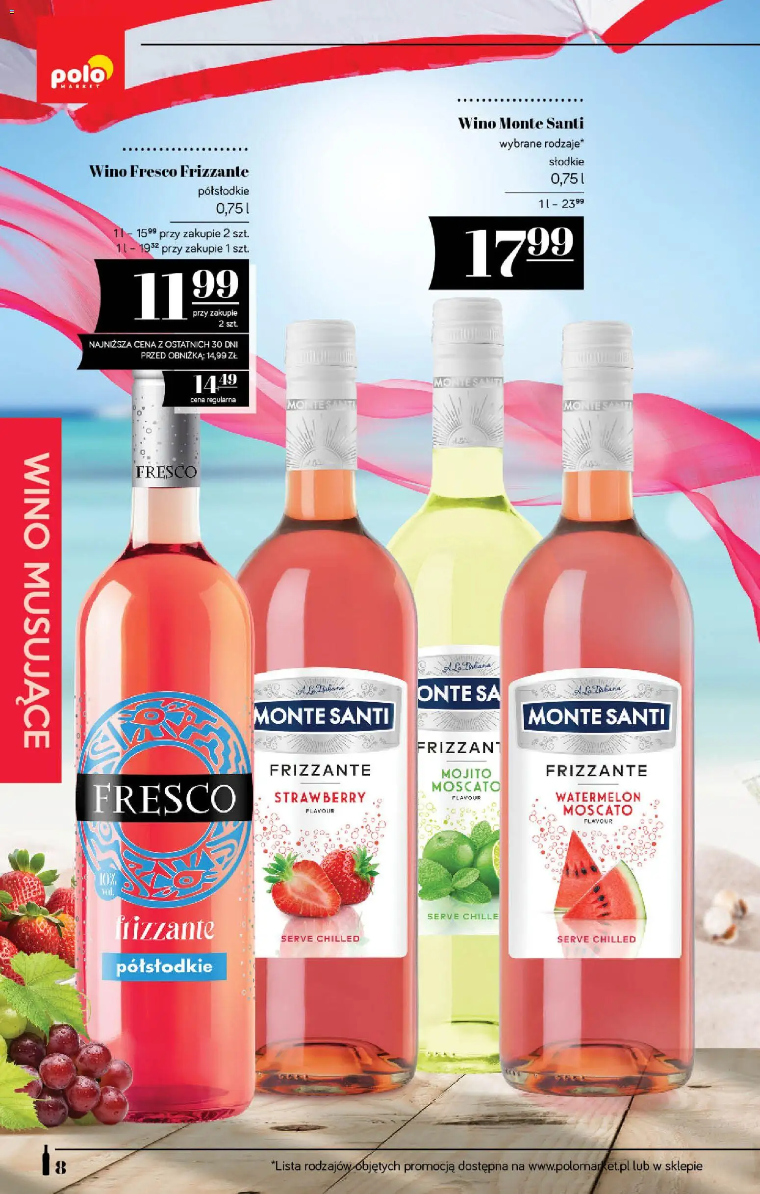POLOmarket katalog - Alkoholi od 18.06.2026 | Strona: 8 | Produkty: Wino Monte, Monte Santi, Wino, Fresco