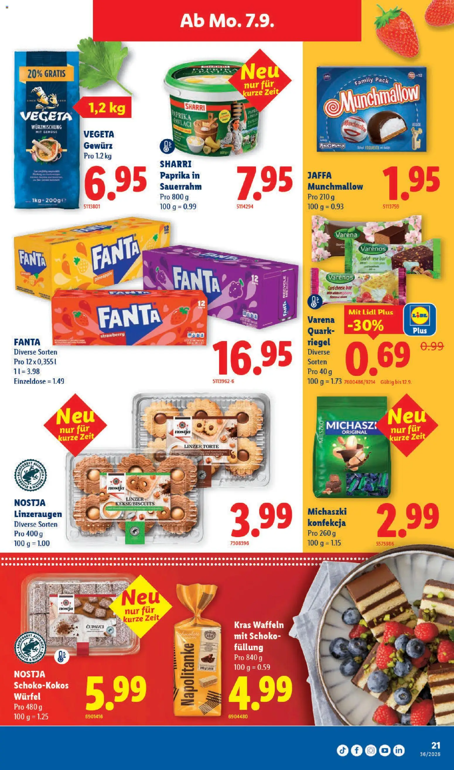 Lidl aktionen – gültig ab 03.09.2026 | Seite: 25 | Produkte: Quark, Waffeln, Sauerrahm, Gemüse