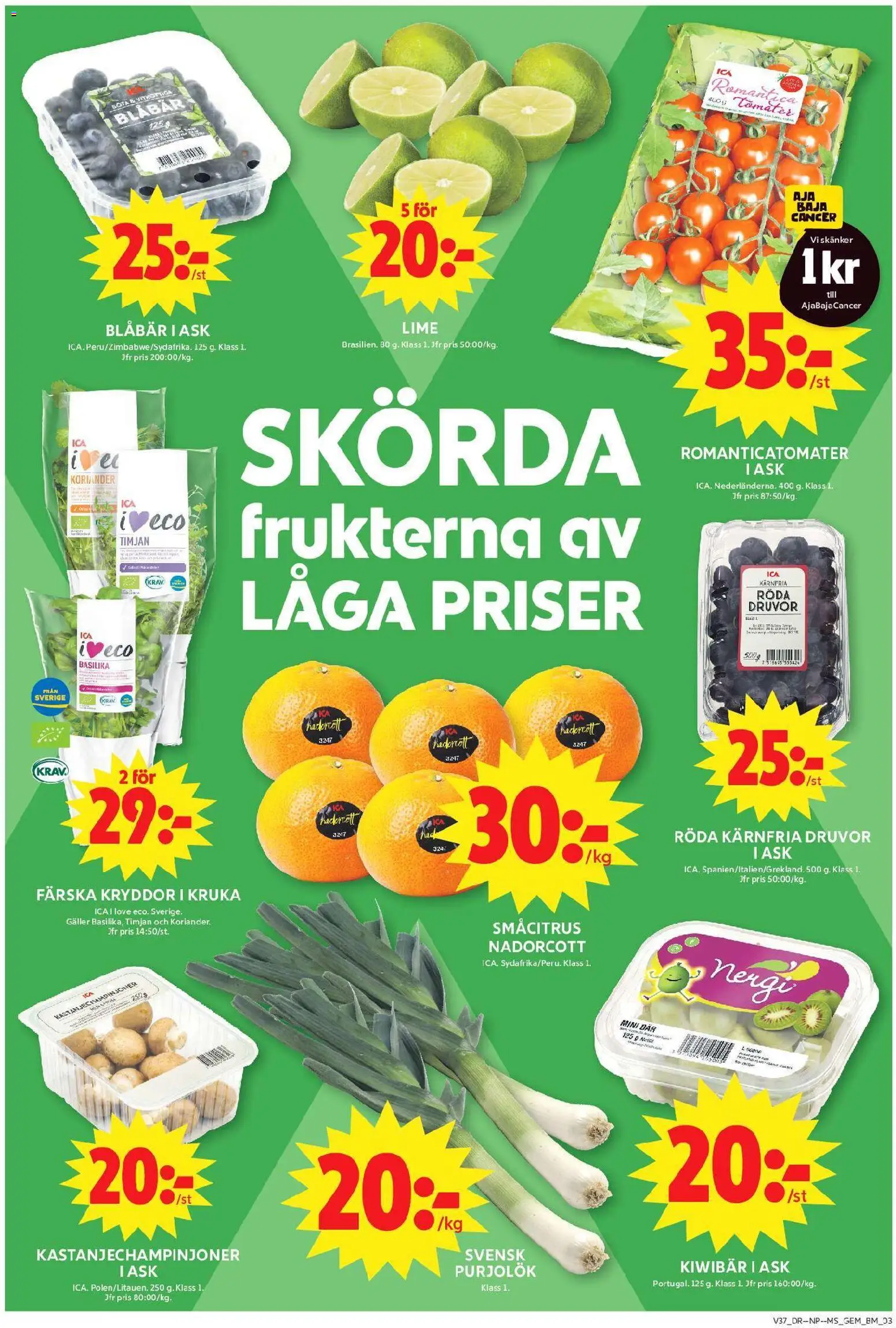 ICA Maxi reklamblad aktuell från 07/09/2026 | Sida: 3 | Produkter: Kryddor, Blåbär, Basilika, Koriander