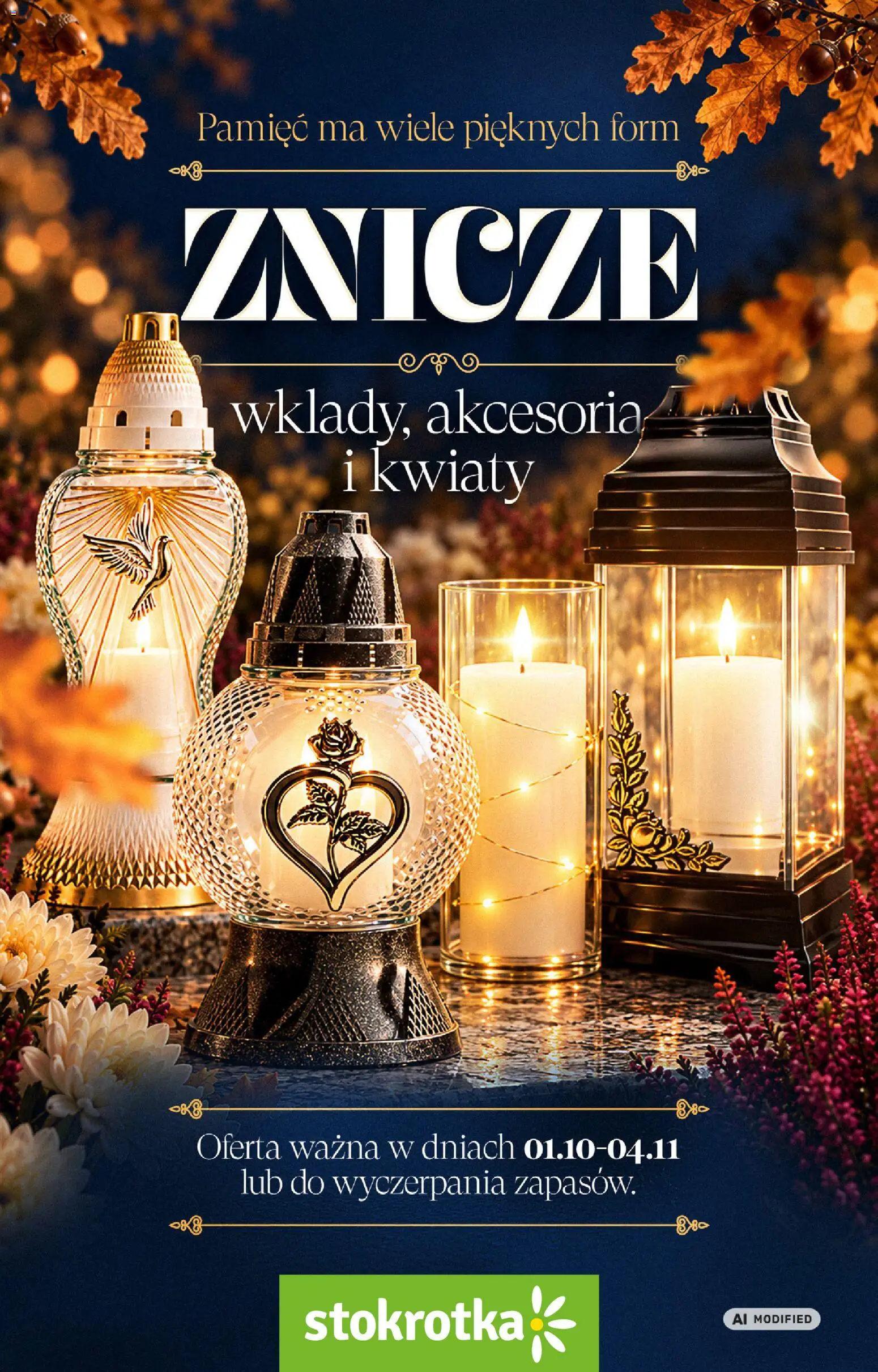 Stokrotka gazetka - Katalog Znicze od 01.10.2026 | Strona: 1 | Produkty: Stokrotka, Znicze, Kwiaty