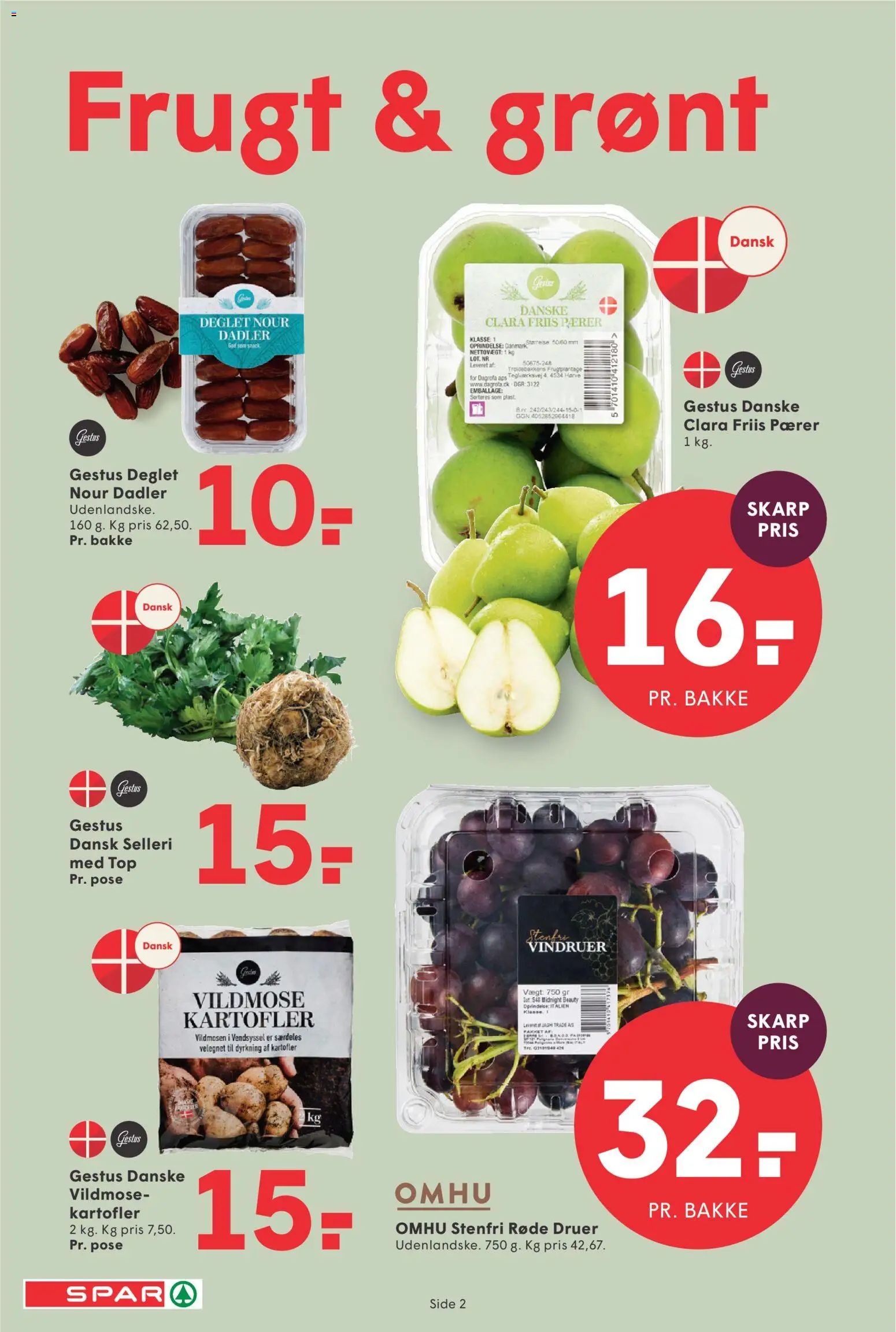 Spar tilbudsavis – gyldig fra 09/10/2026 | Side: 2 | Produkter: Selleri, Vindruer, Pærer, Søm