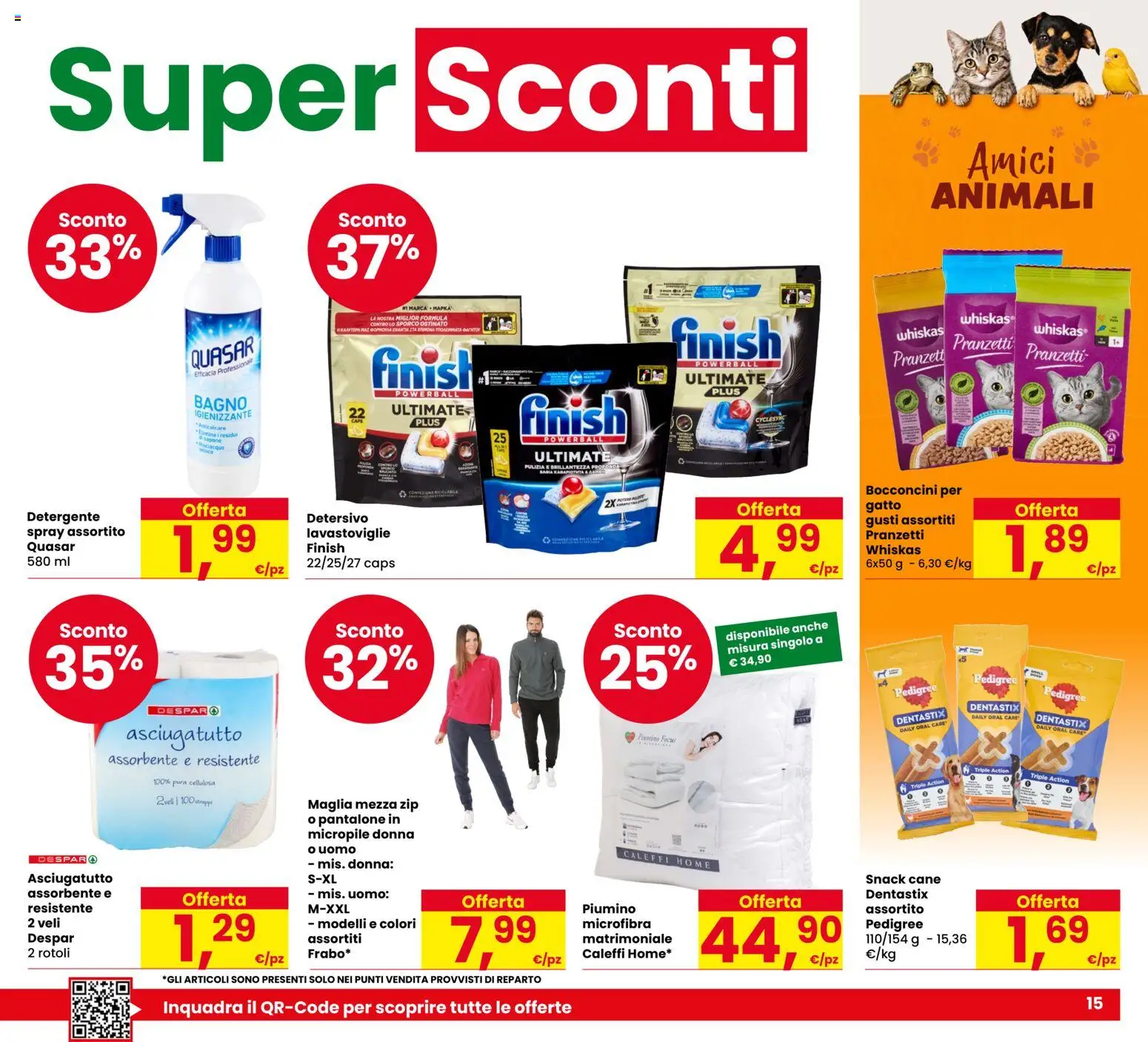 Volantino Eurospar del 15/10/2026 | Pagina: 15 | Prodotti: Detergente, Anticalcare, Lavastoviglie, Bagno